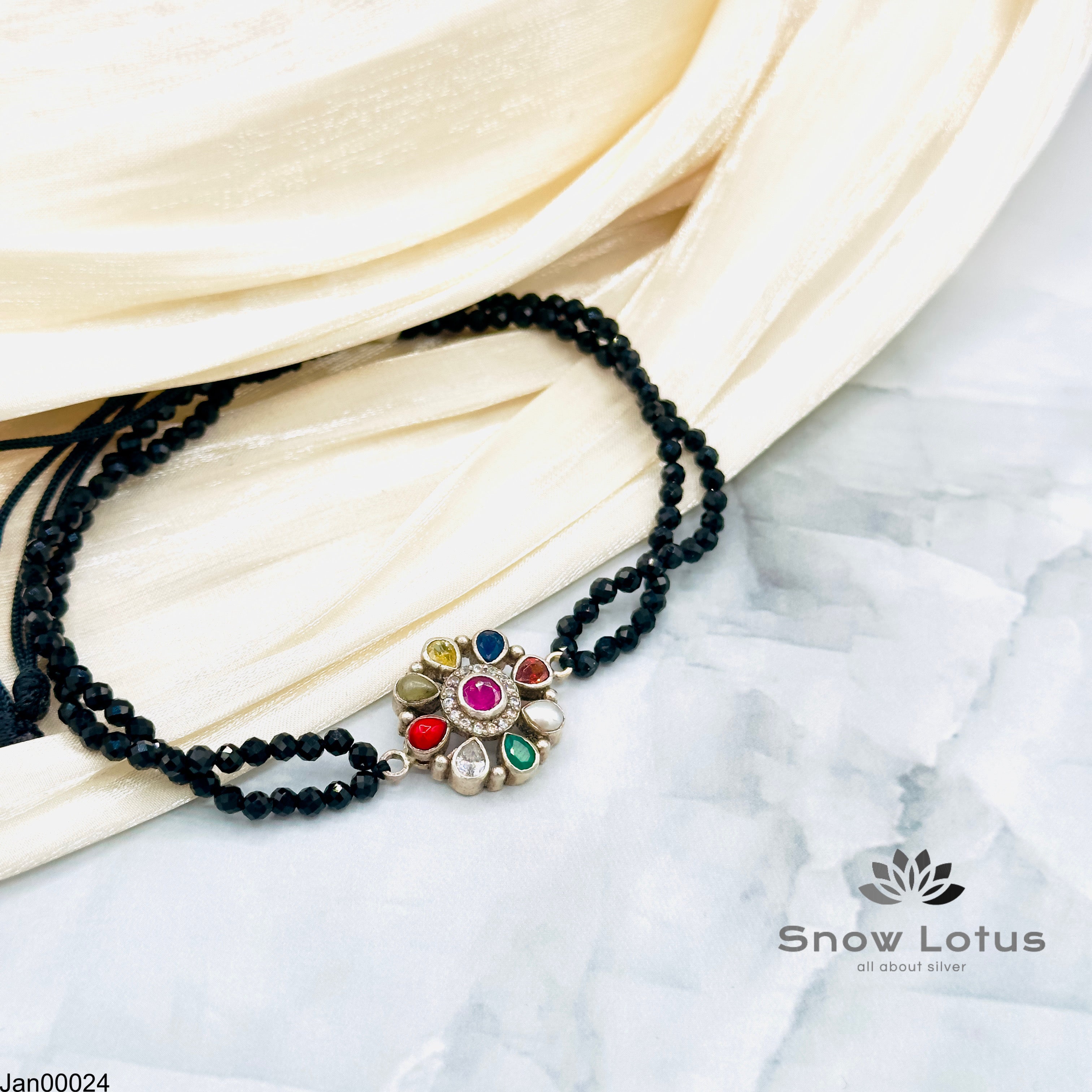 Black Bead/Thread Anklets