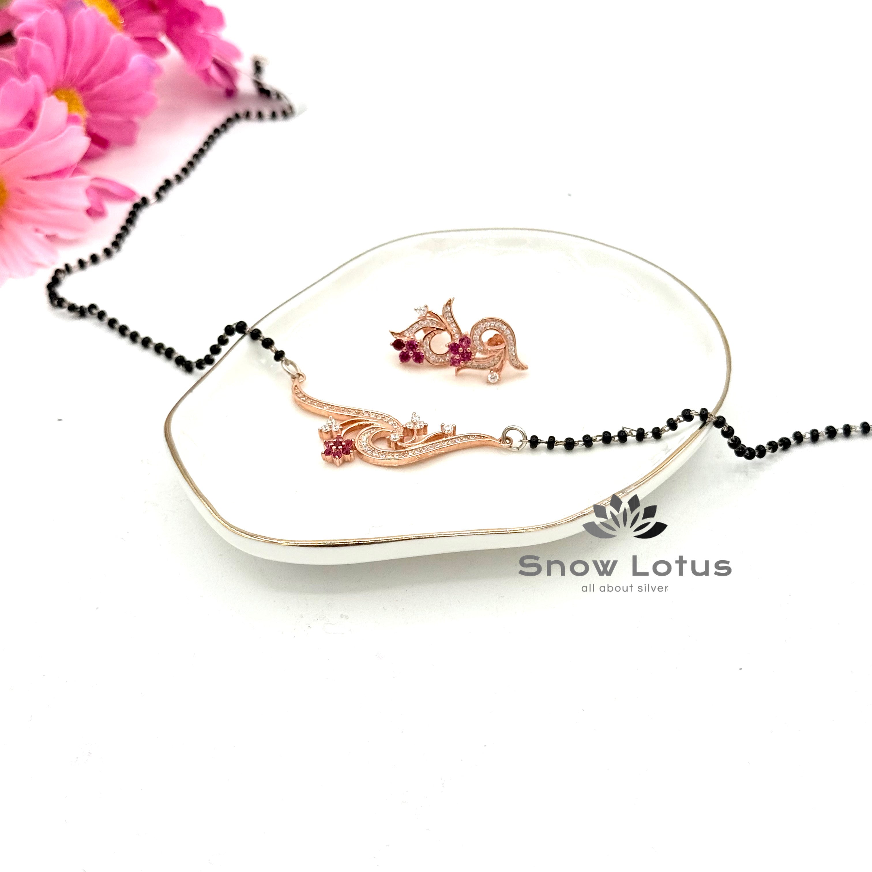 Pretty Pink Mangalsutra with earrings