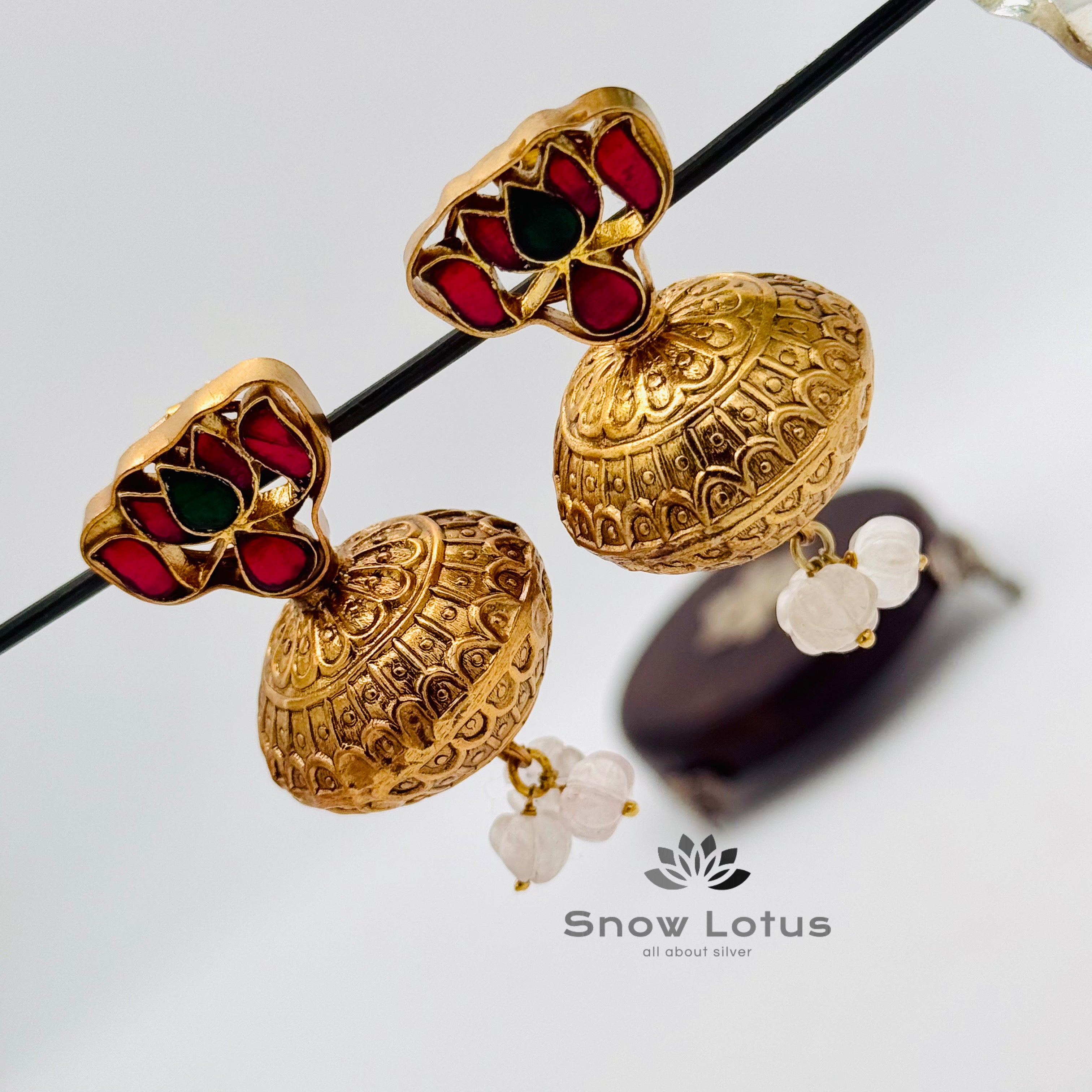 Lotus Kundan Jhumka