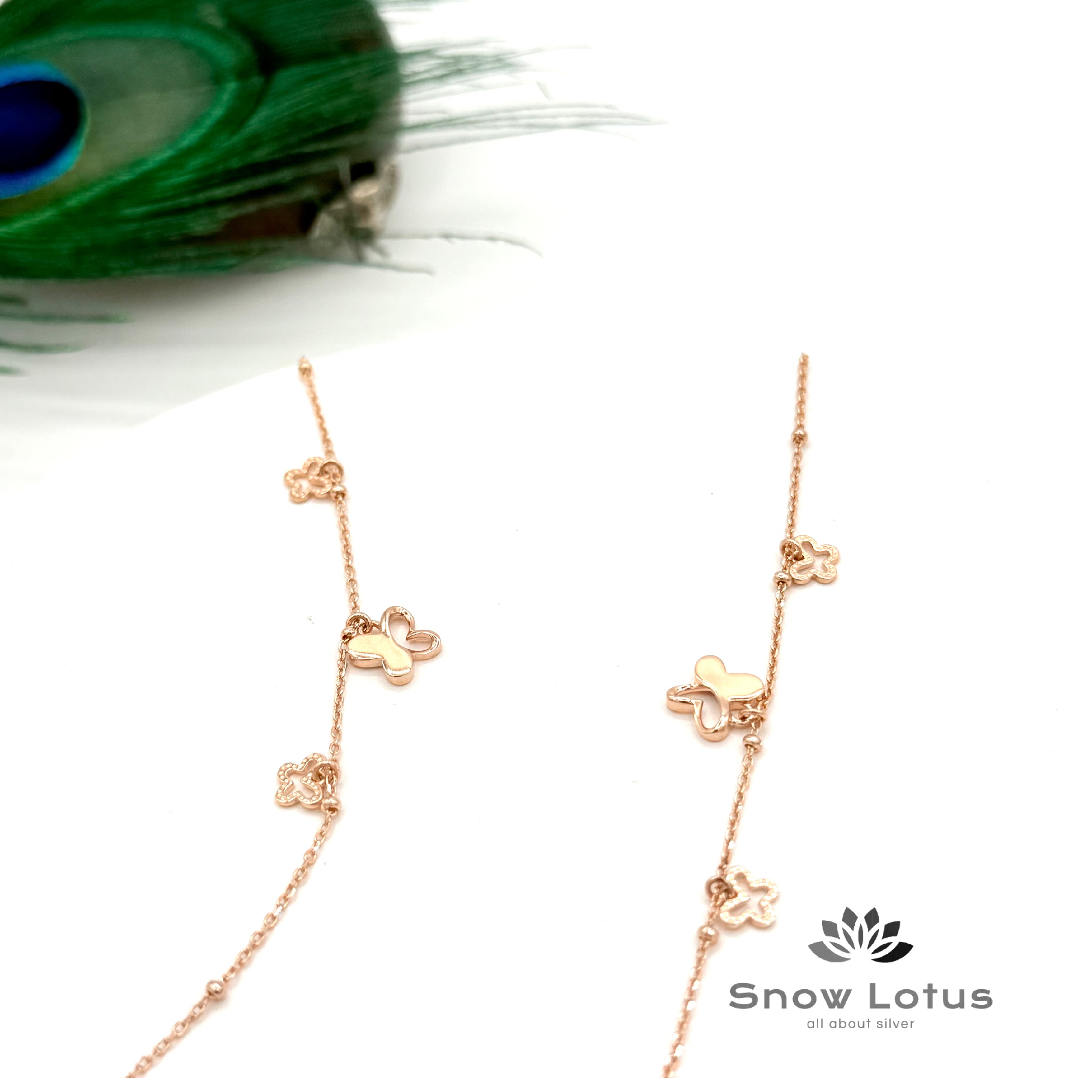 Butterfly Rosegold Kids Anklets