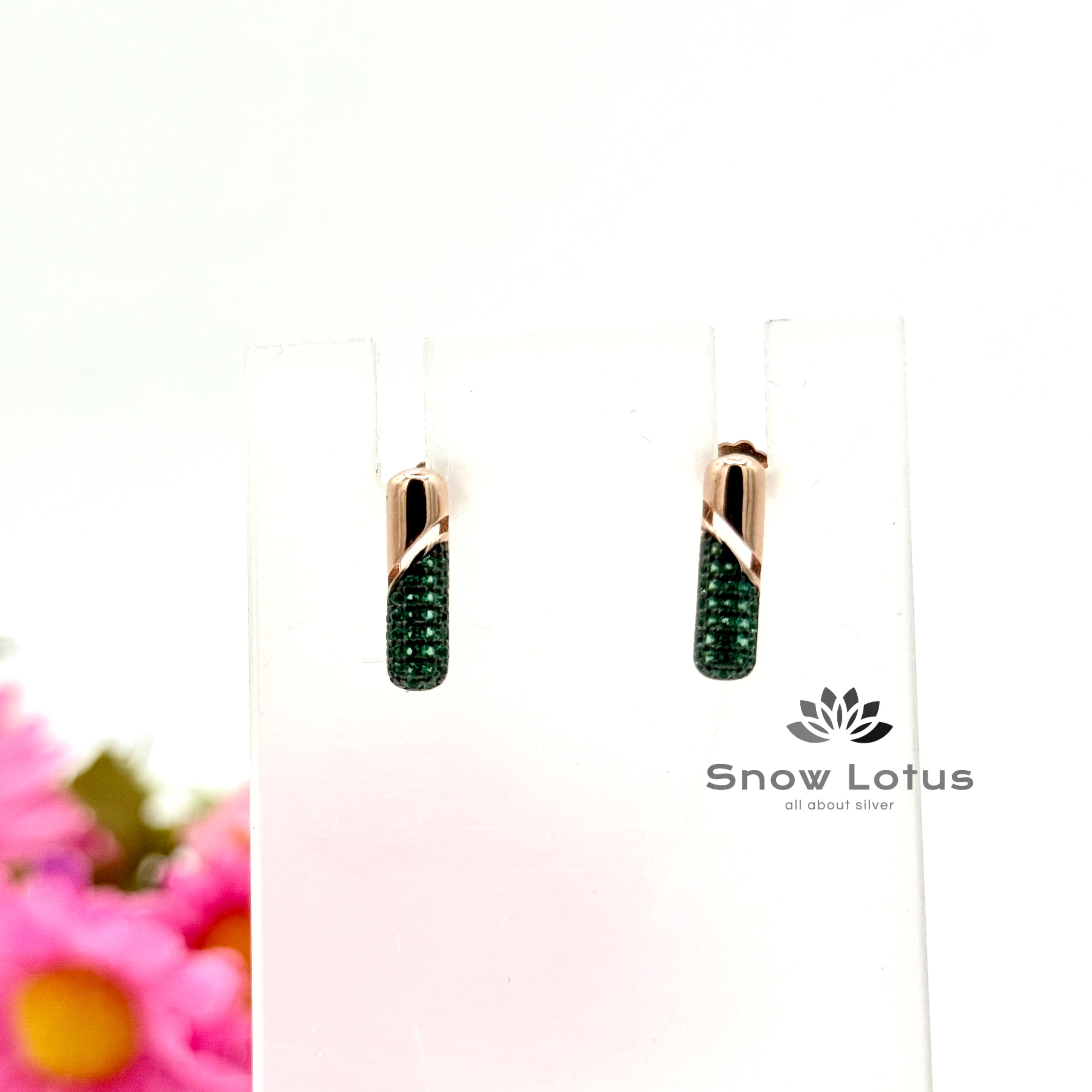 Rosegold Pill Pendant Set Green