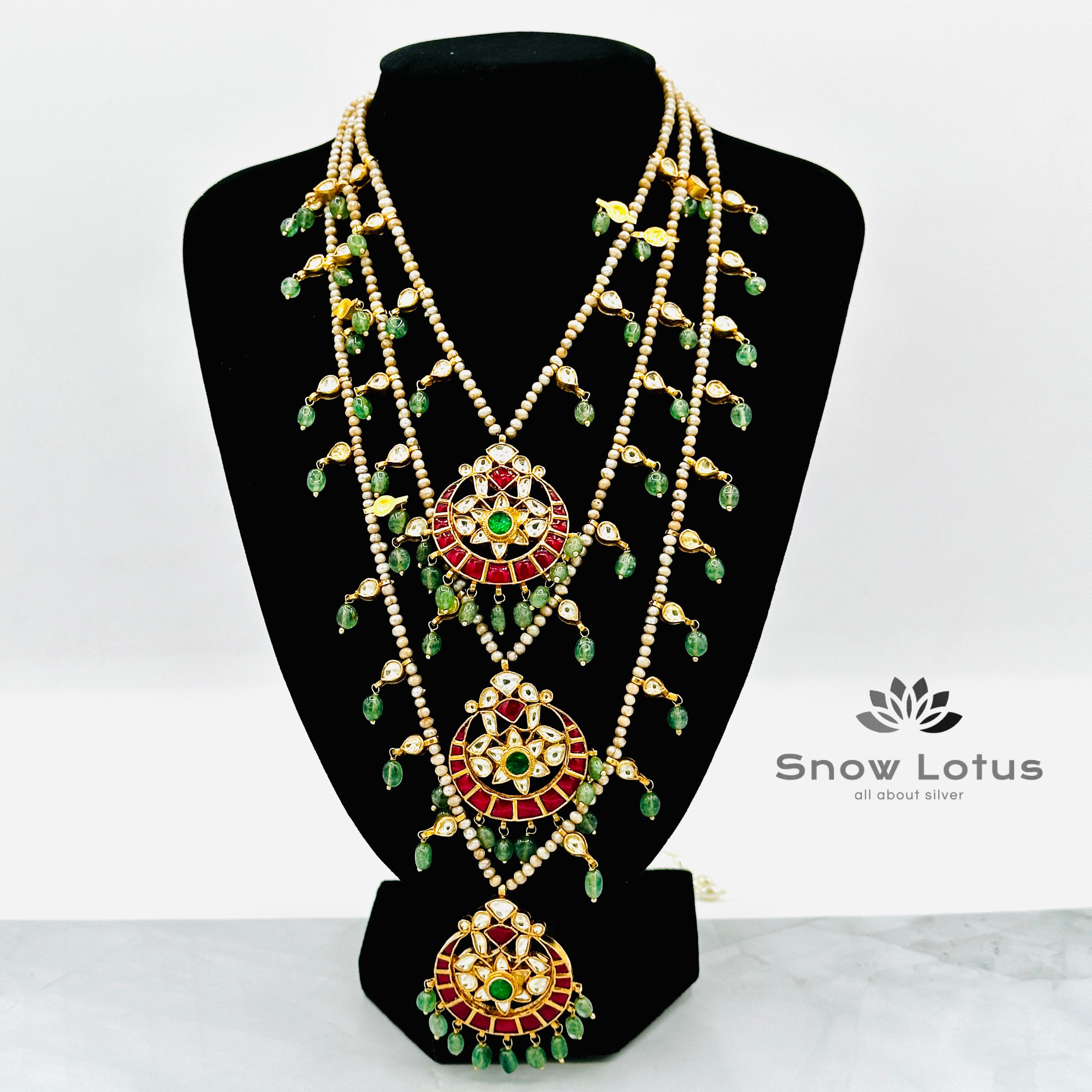 Triple Layered moon kundan neckpiece