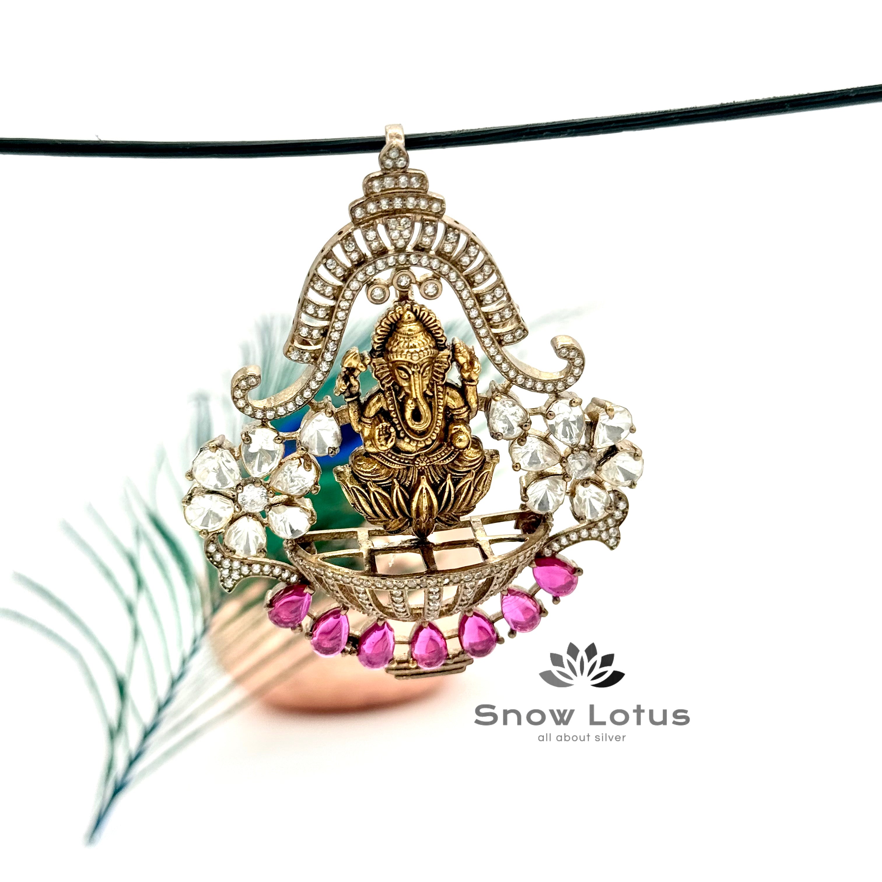 Ganesha Moissanite Pendent