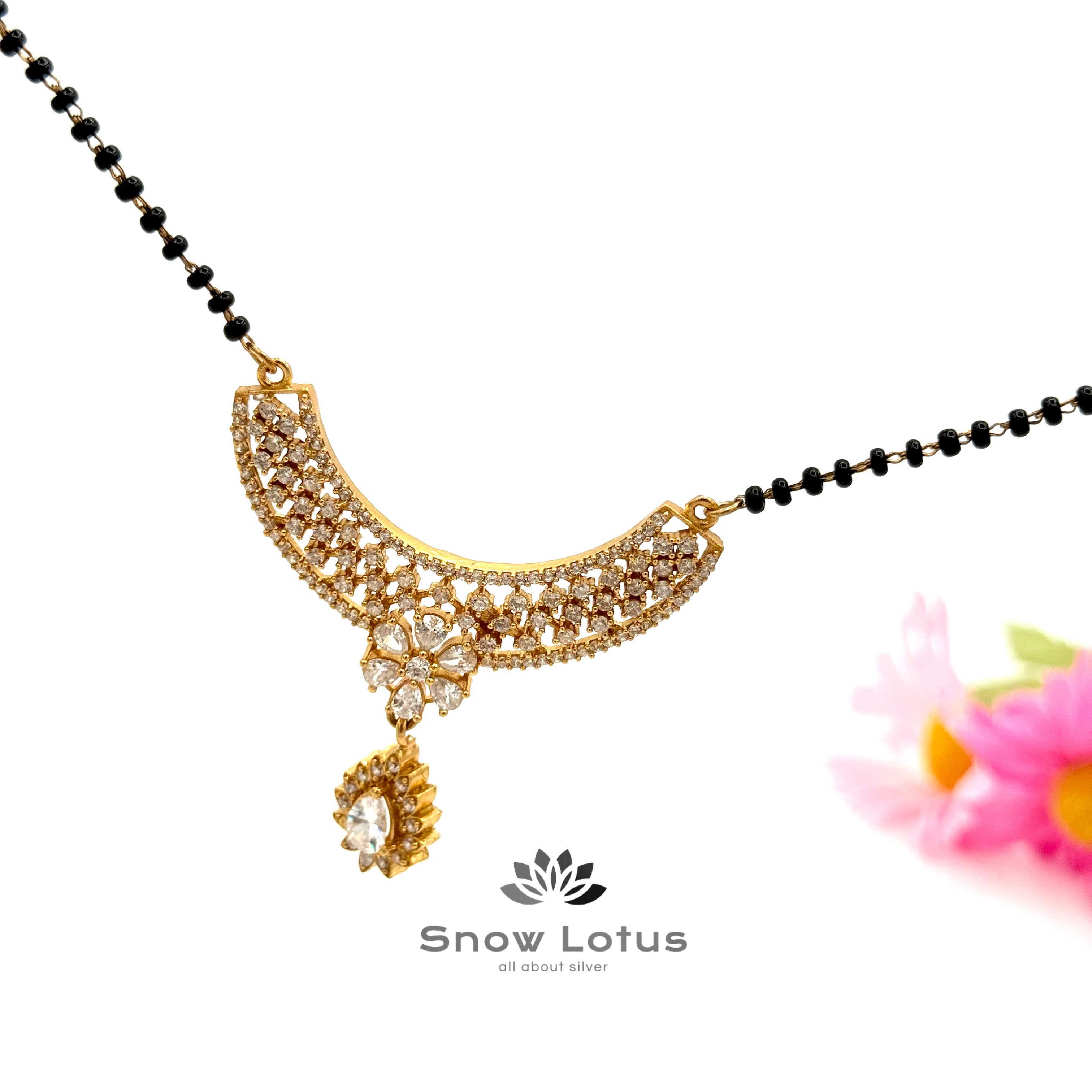 Starry white drop mangalsutra