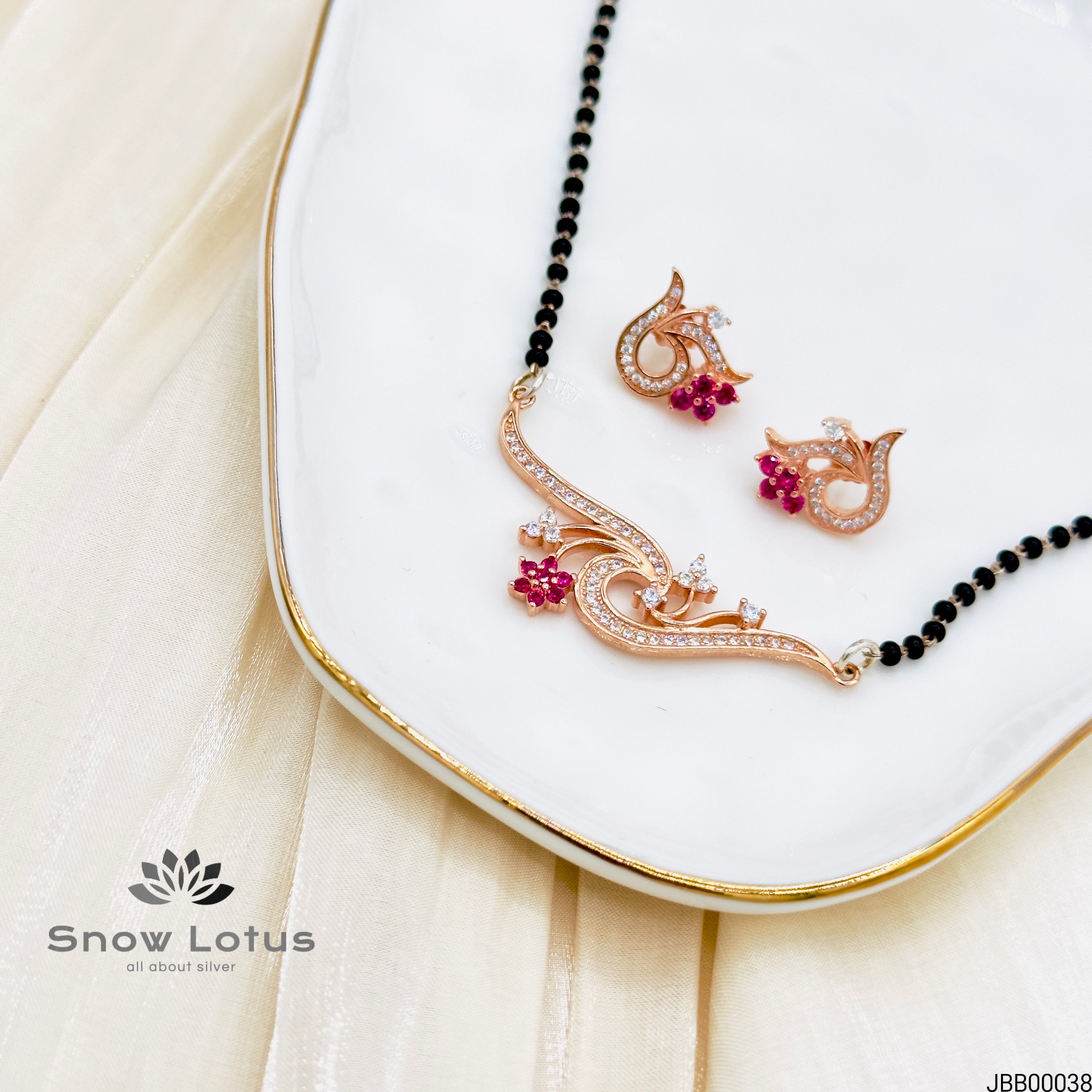 Pretty Pink Mangalsutra with earrings