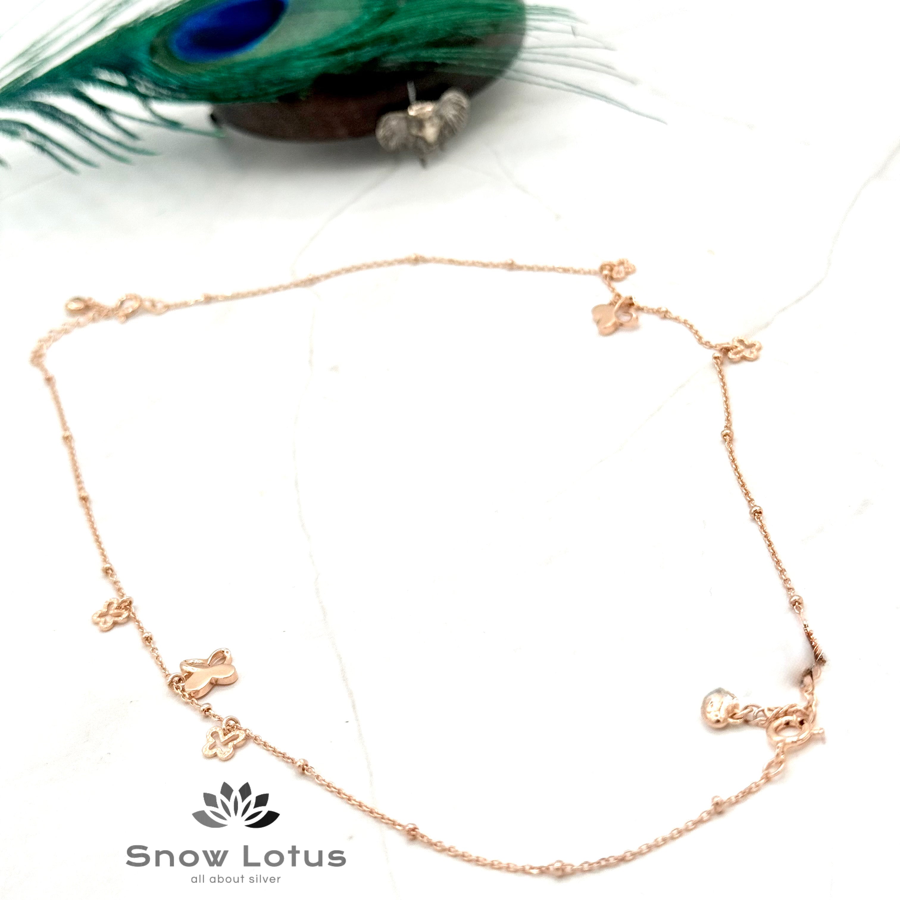 Butterfly Rosegold Kids Anklets