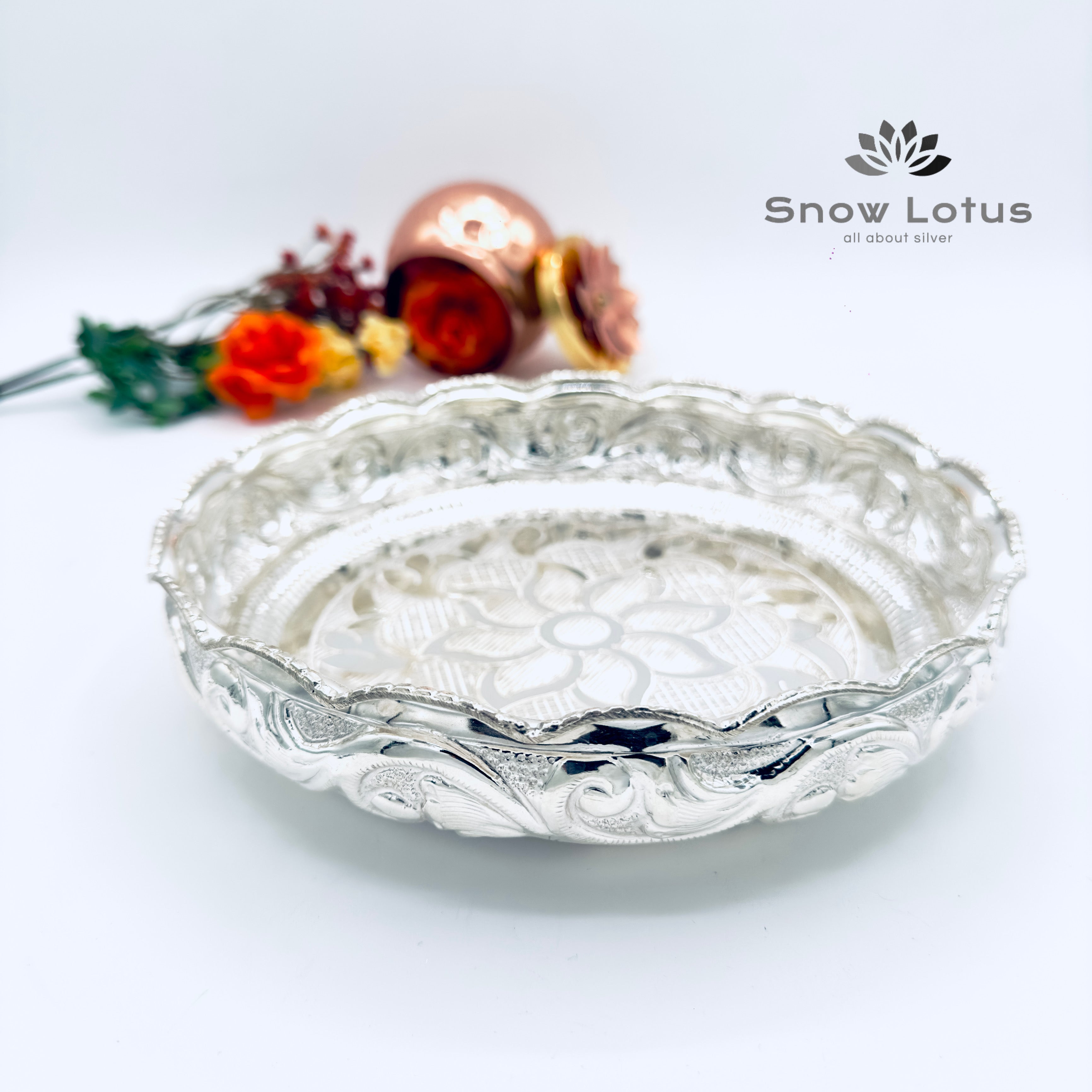 Pooja Plate (Flower Pattern)