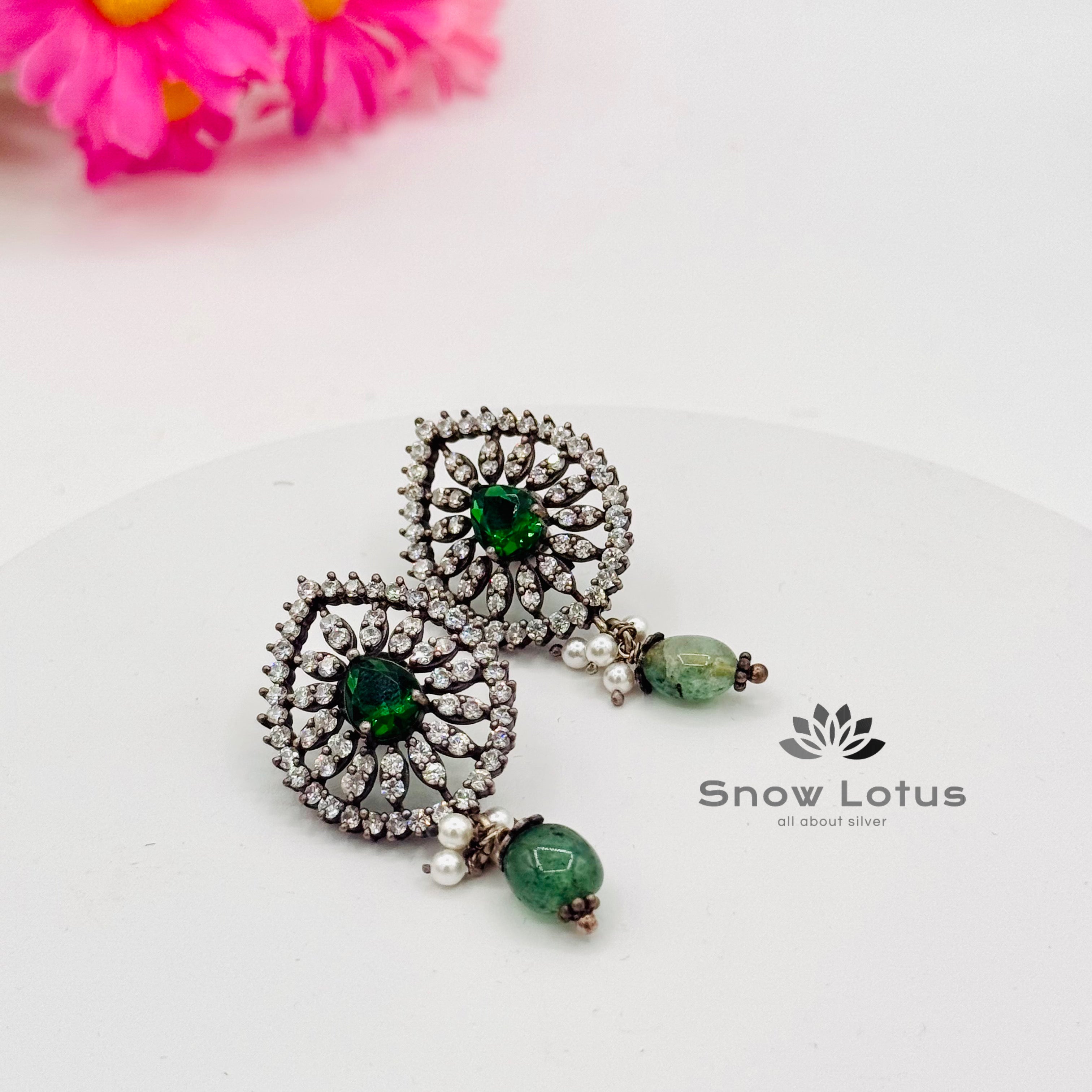 Glossy Green Studs