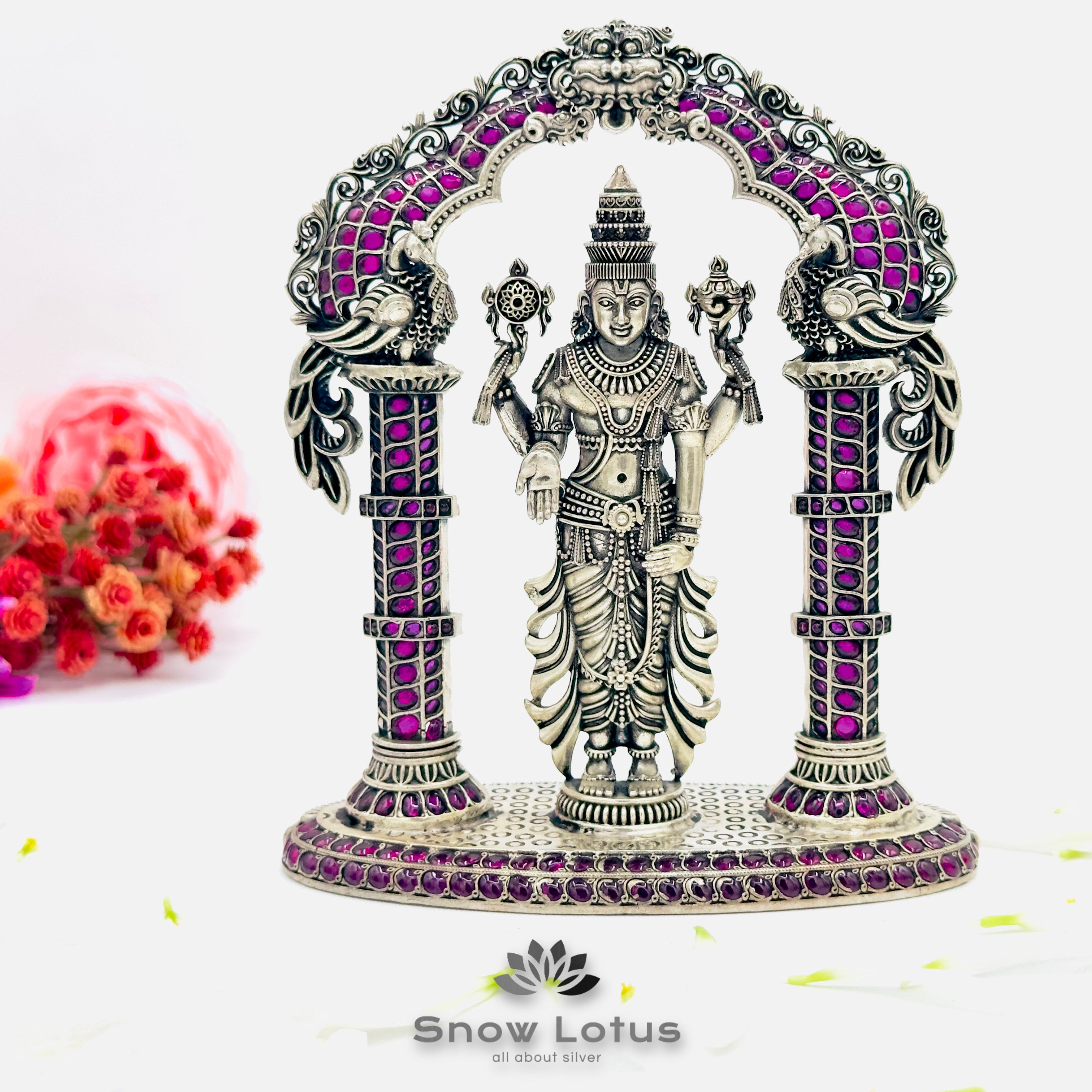 Antique Vishnu Ruby Idol