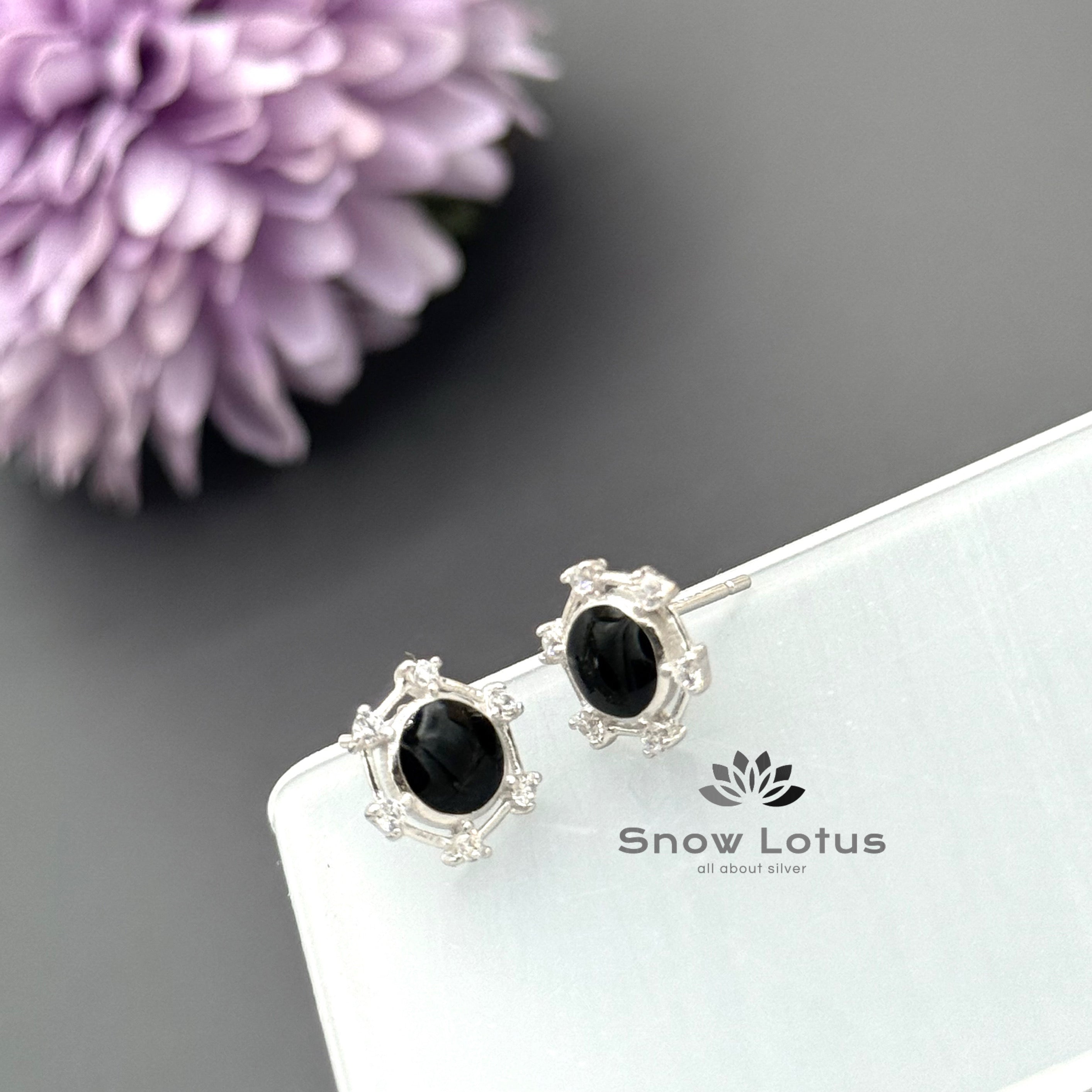 Hexagon CZ Studs