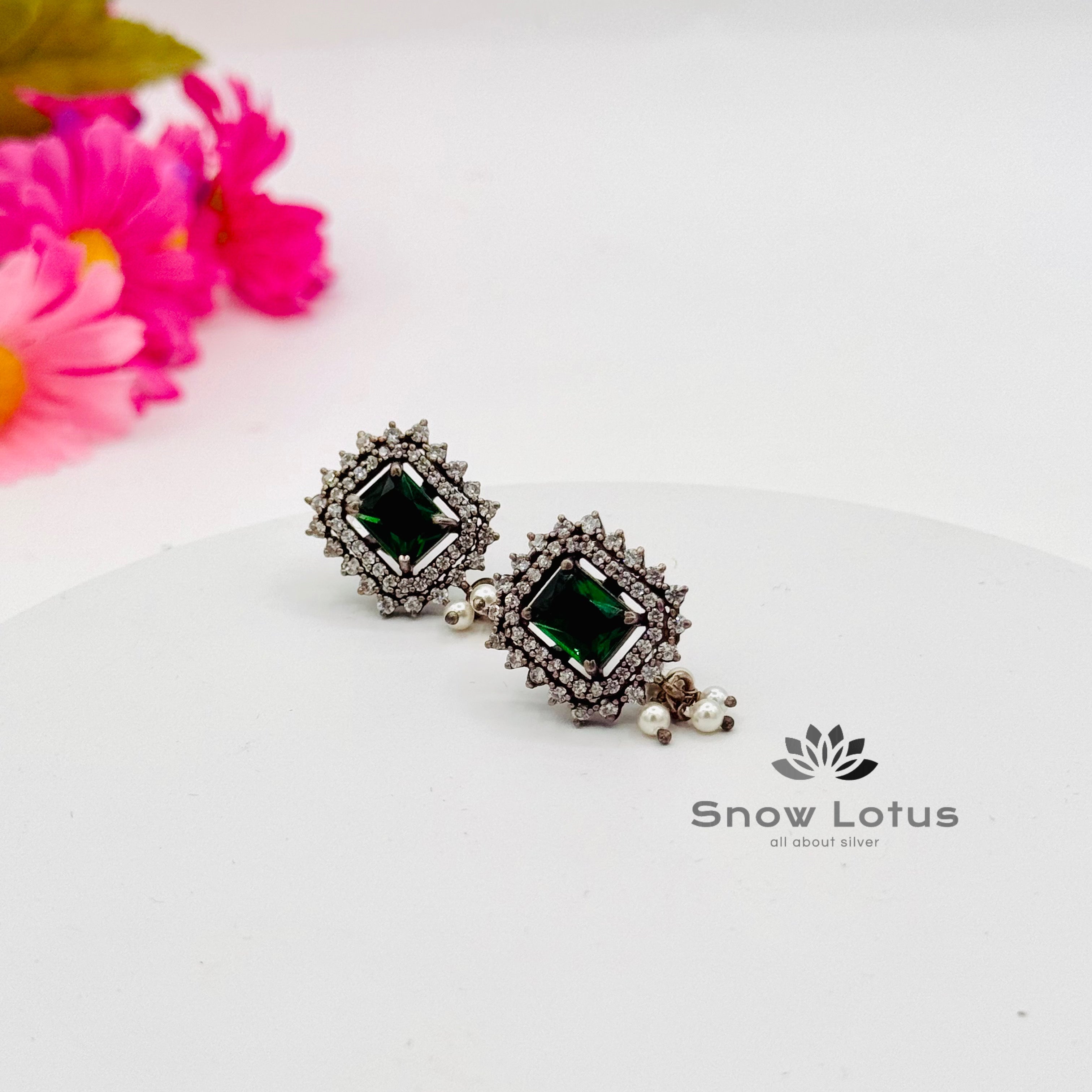 Square CZ Studs