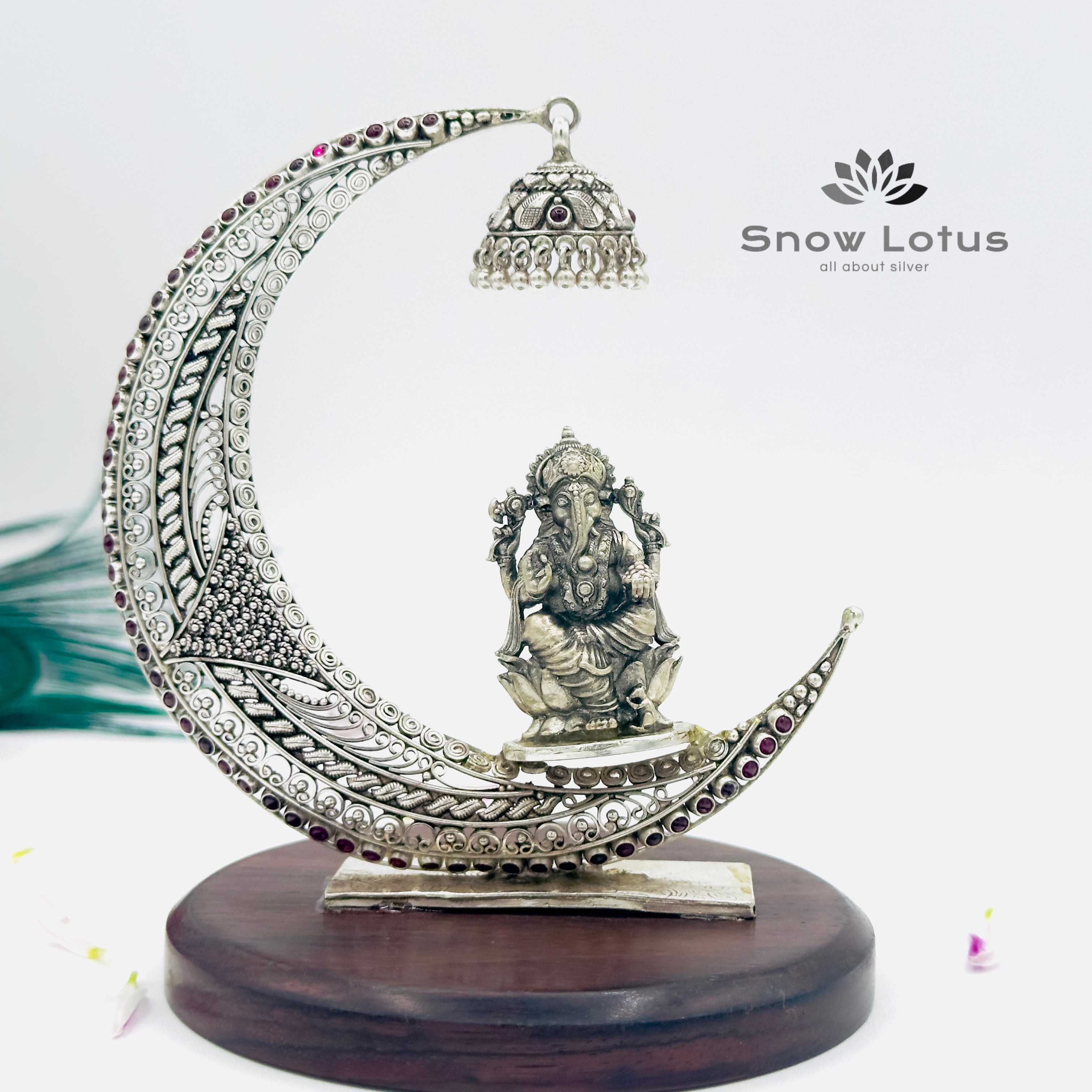 Antique Ganesh on a Crescent