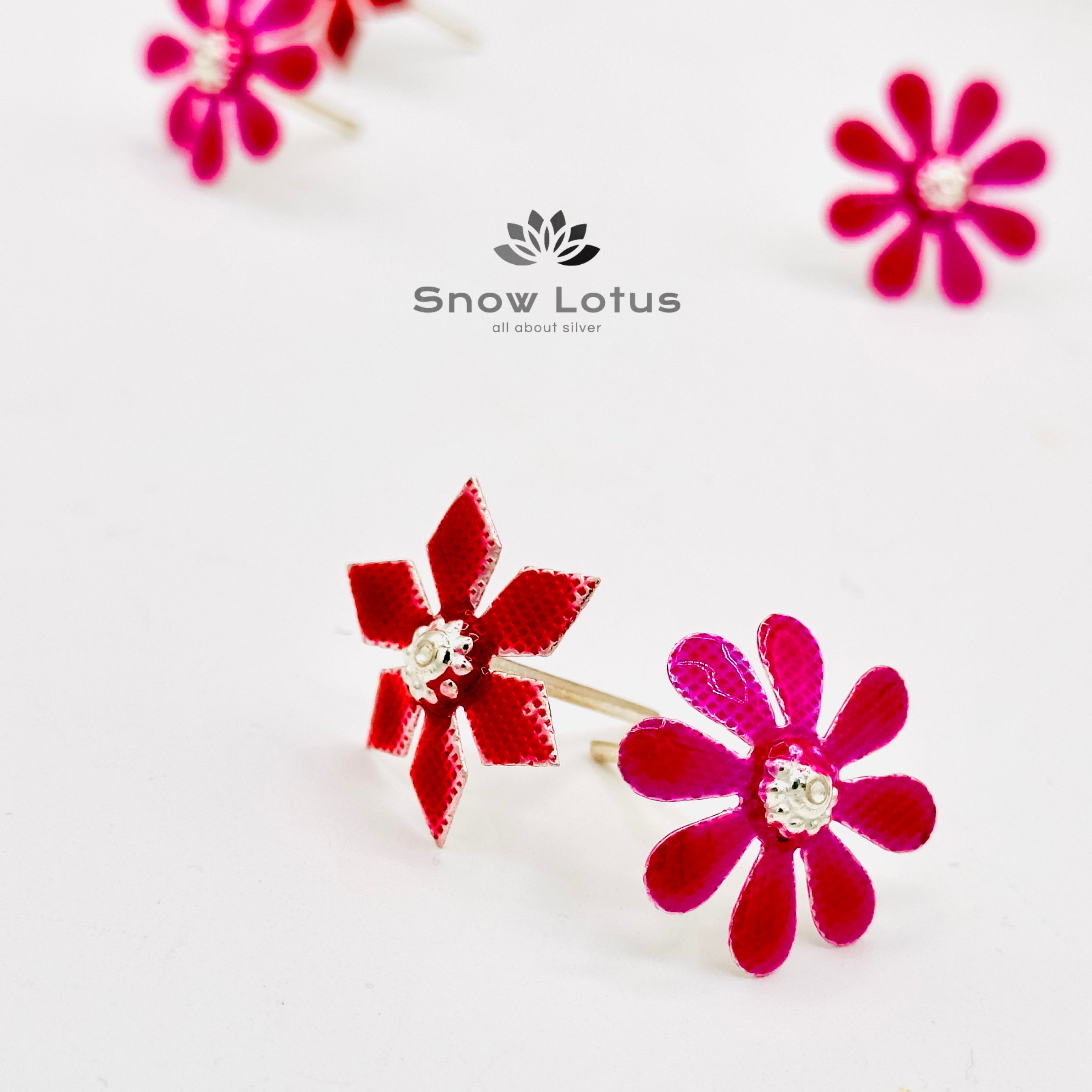 Multi Color Enamel Flowers