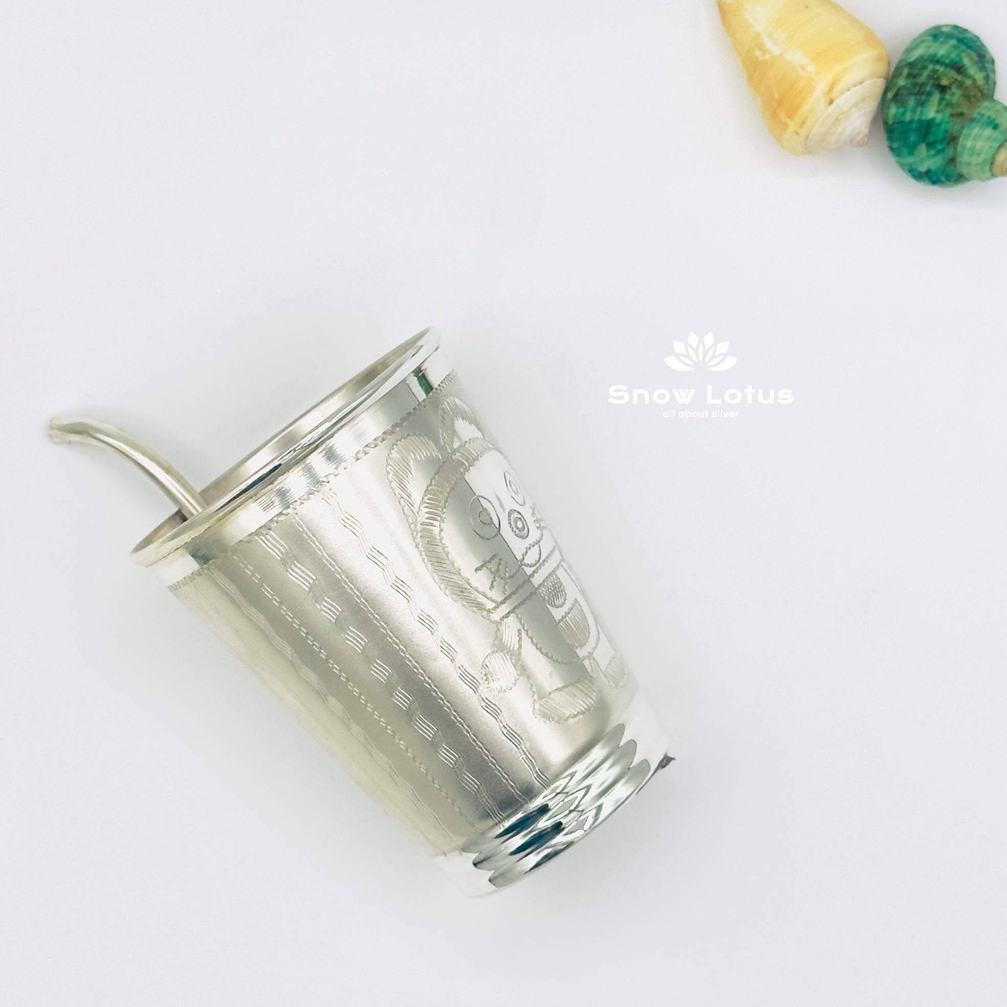 Pure Silver Glass with Straw