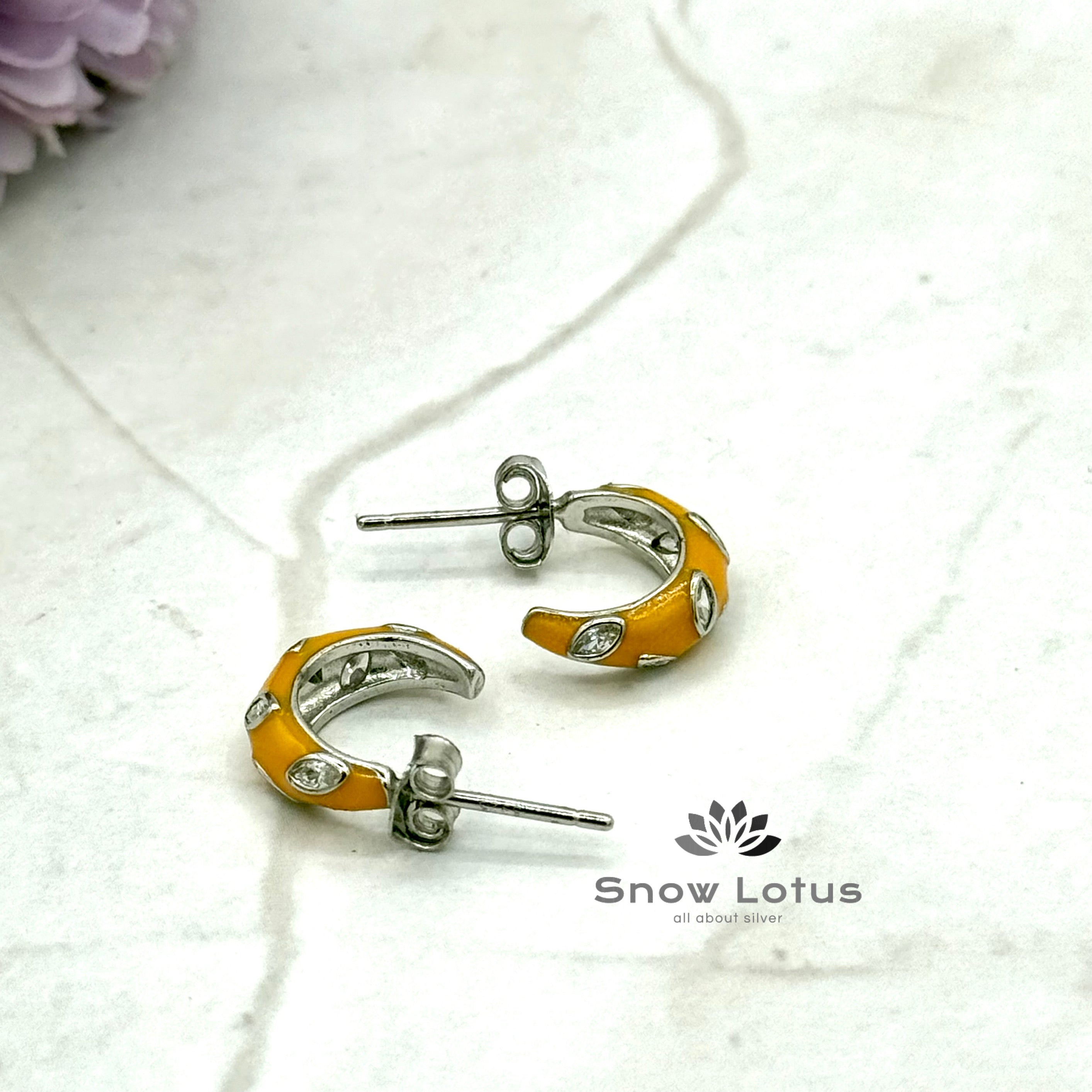 Elegant CZ Studs Yellow