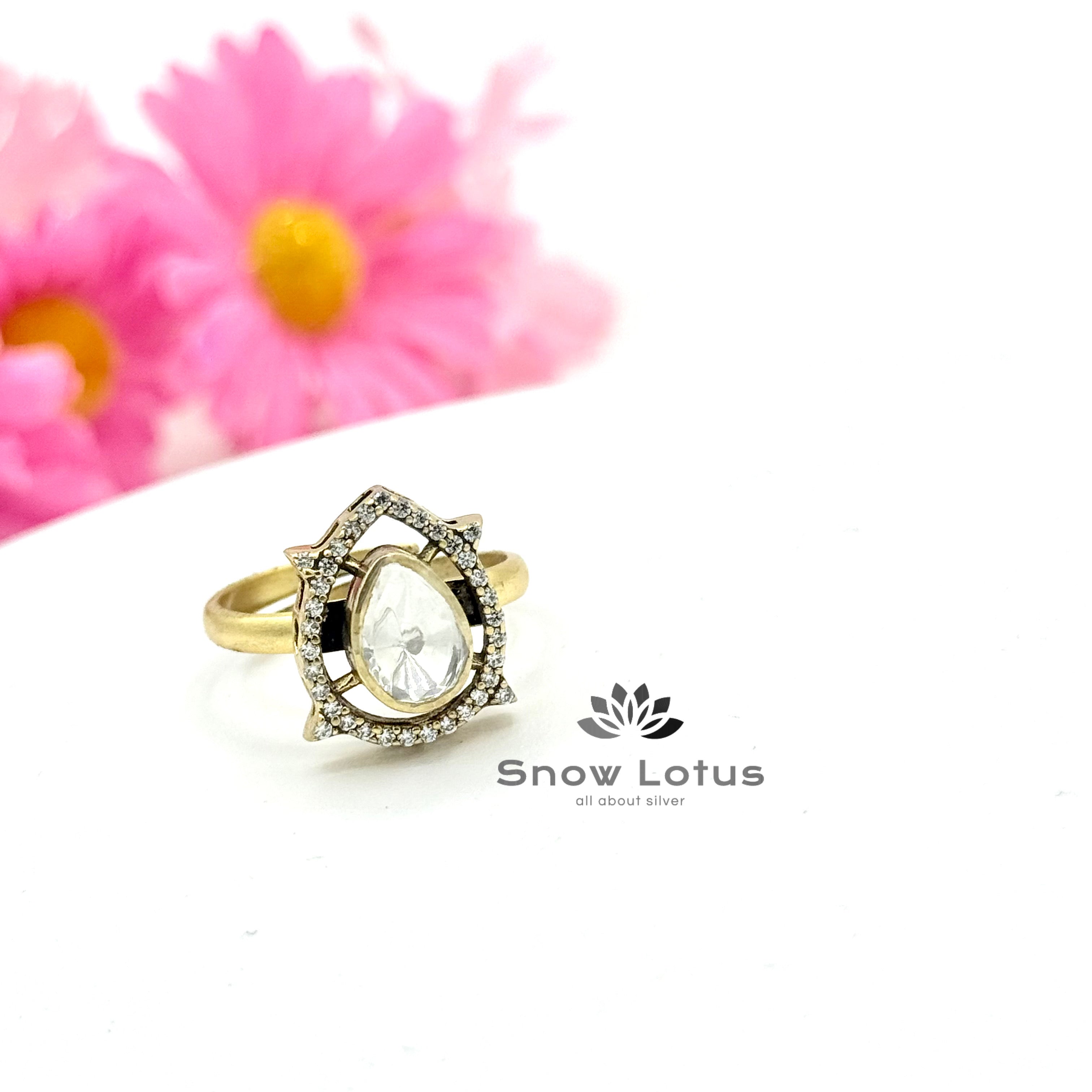 Drop Moissanite Finger Ring