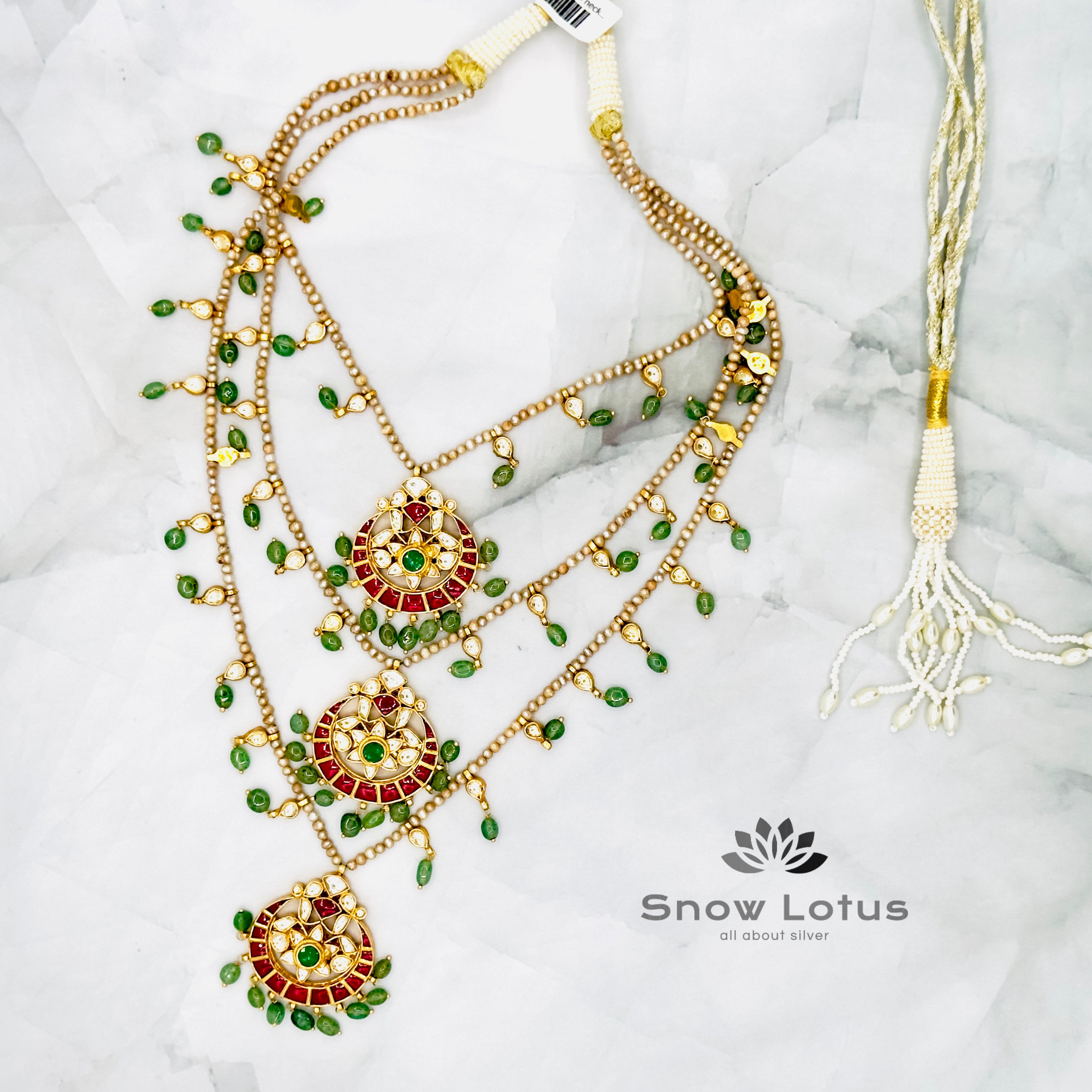 Triple Layered moon kundan neckpiece