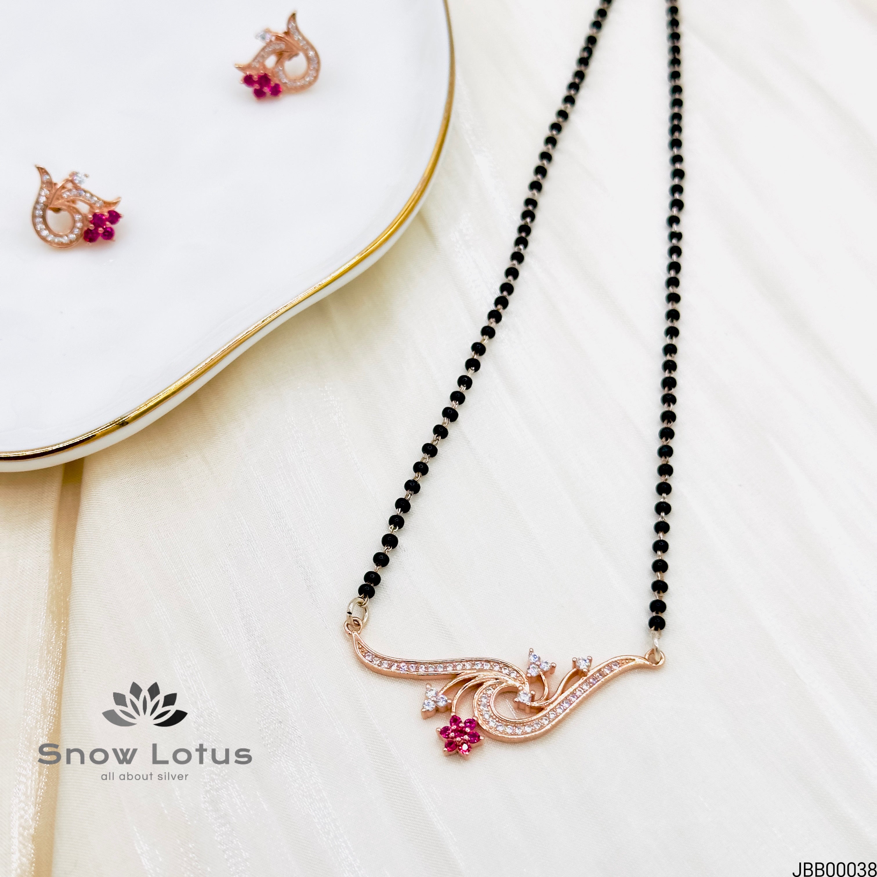 Pretty Pink Mangalsutra with earrings