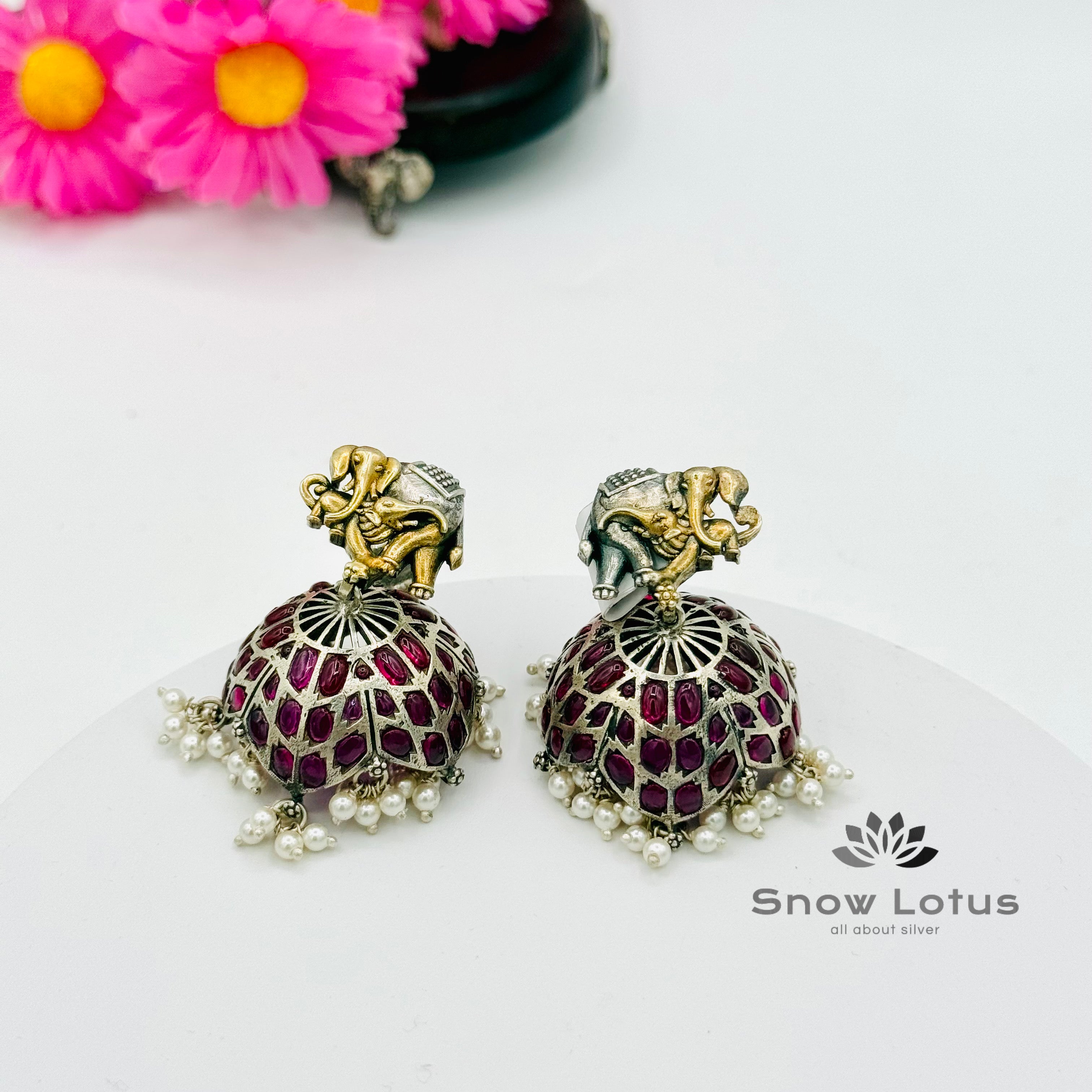 Elephant Dual tone Jhumka