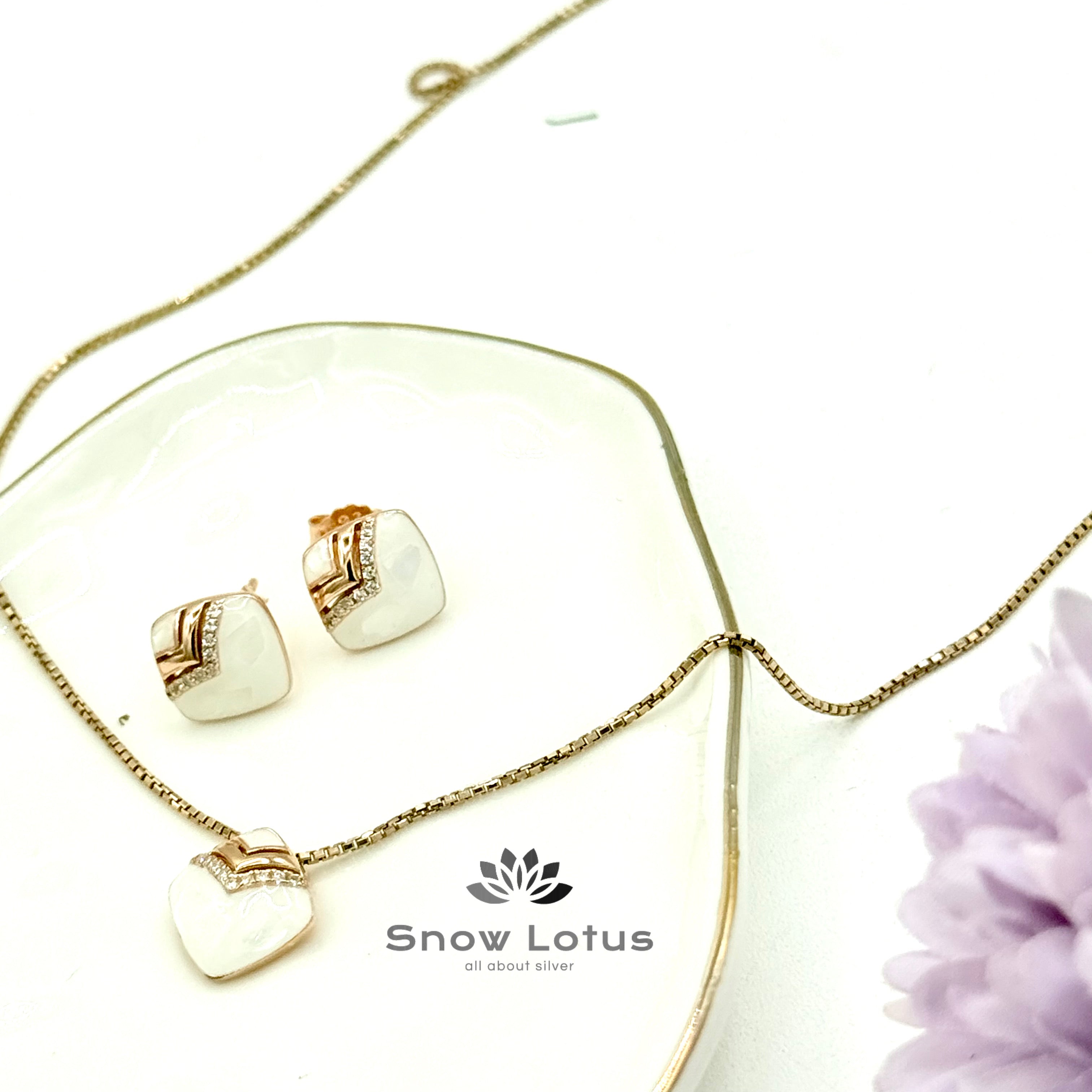 Rosegold MOP Pendant Set