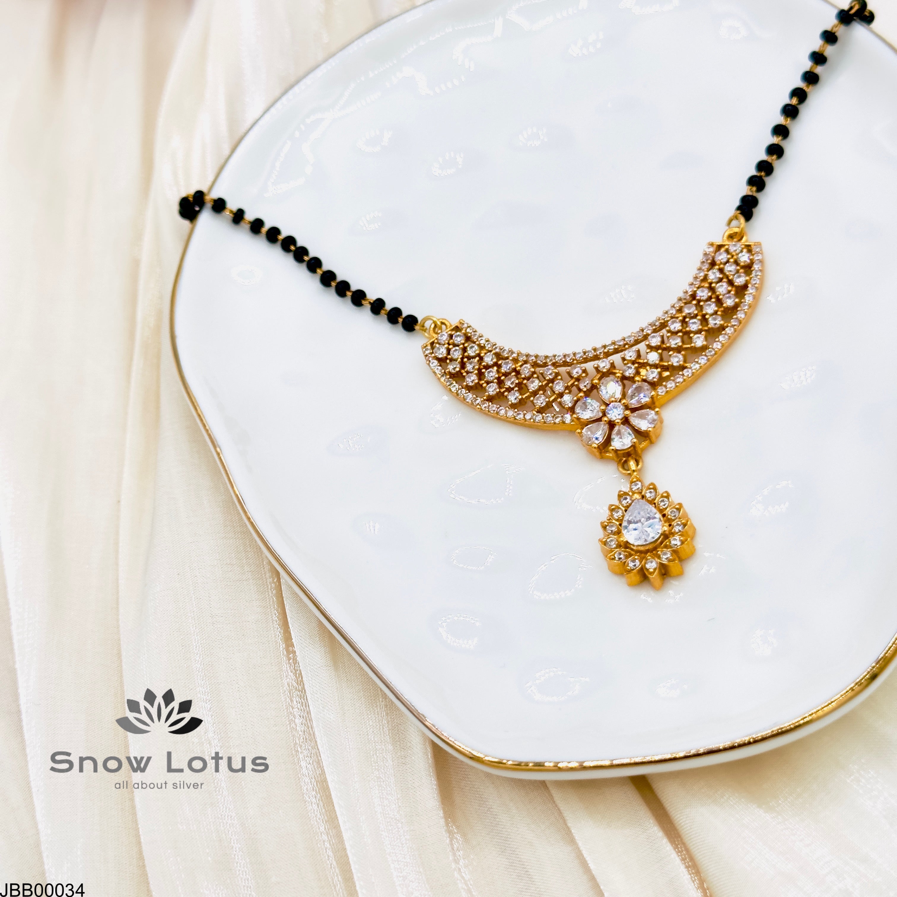 Starry white drop mangalsutra