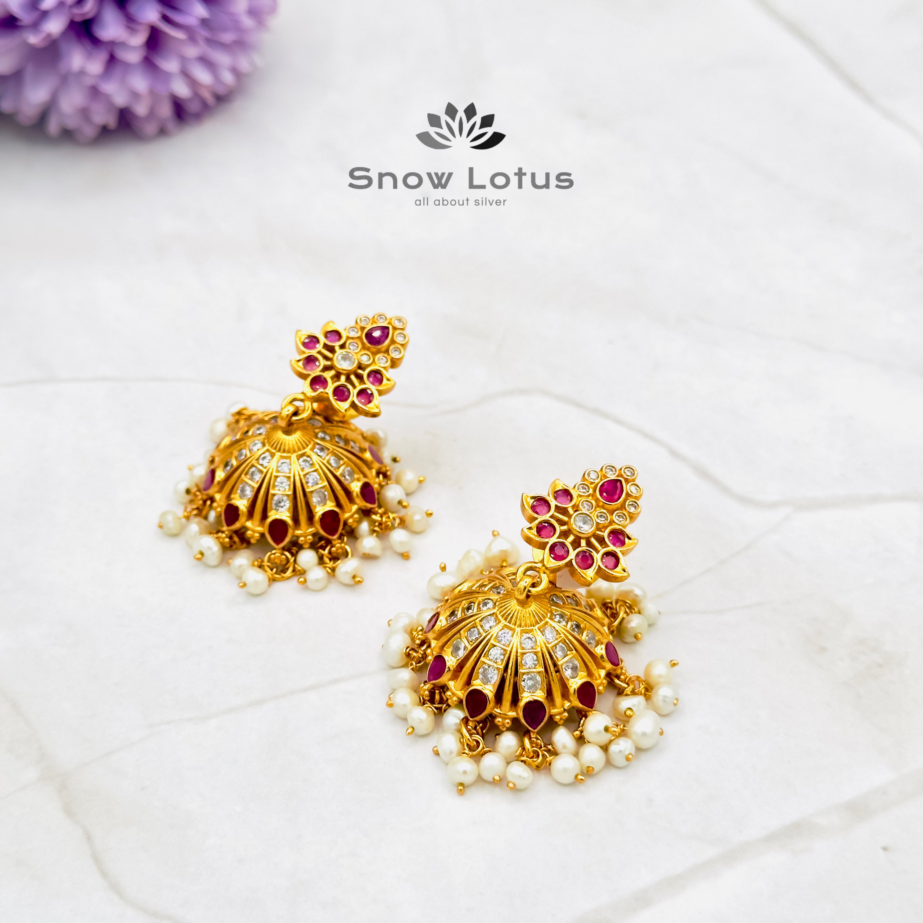 Elegant pearly jhumka