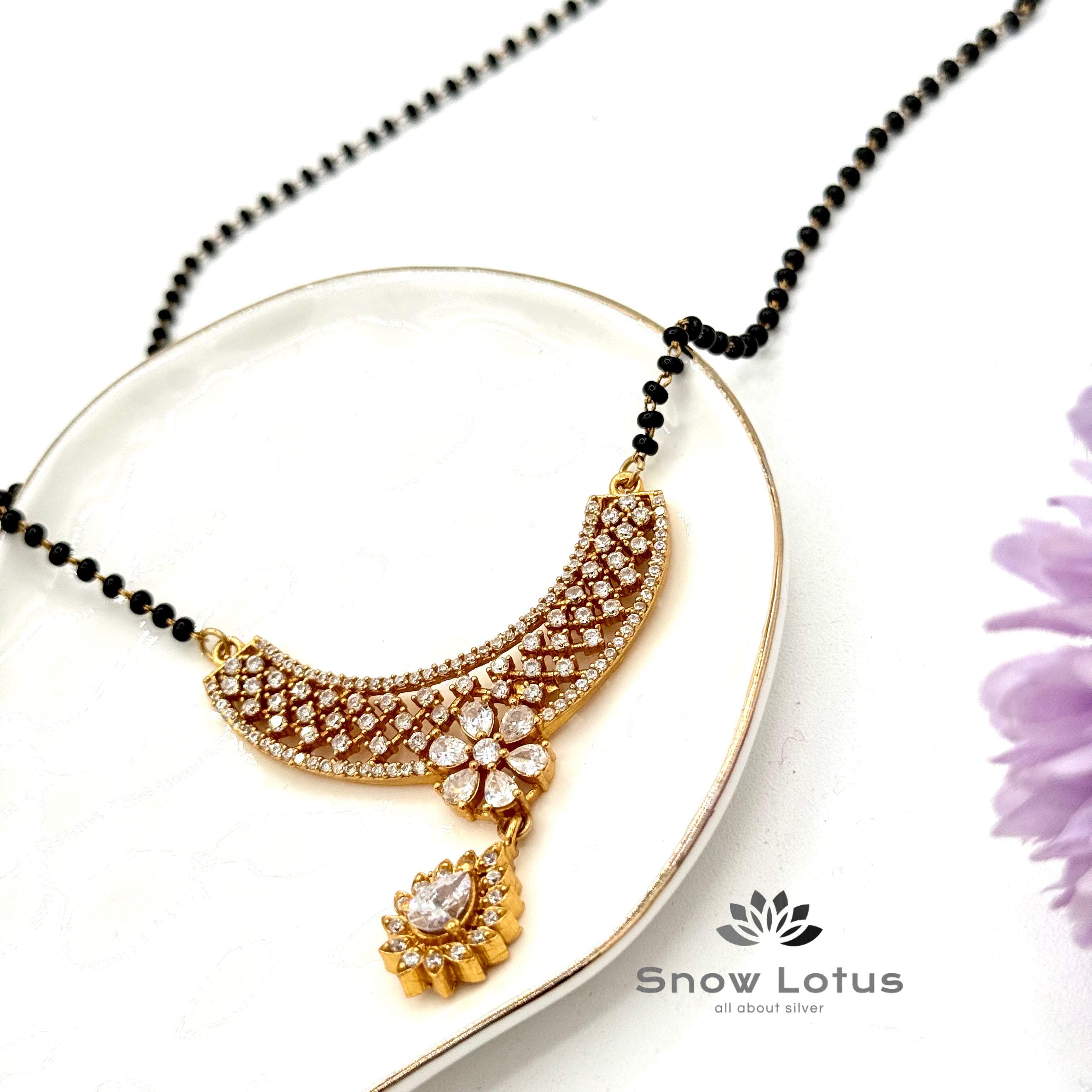 Starry white drop mangalsutra