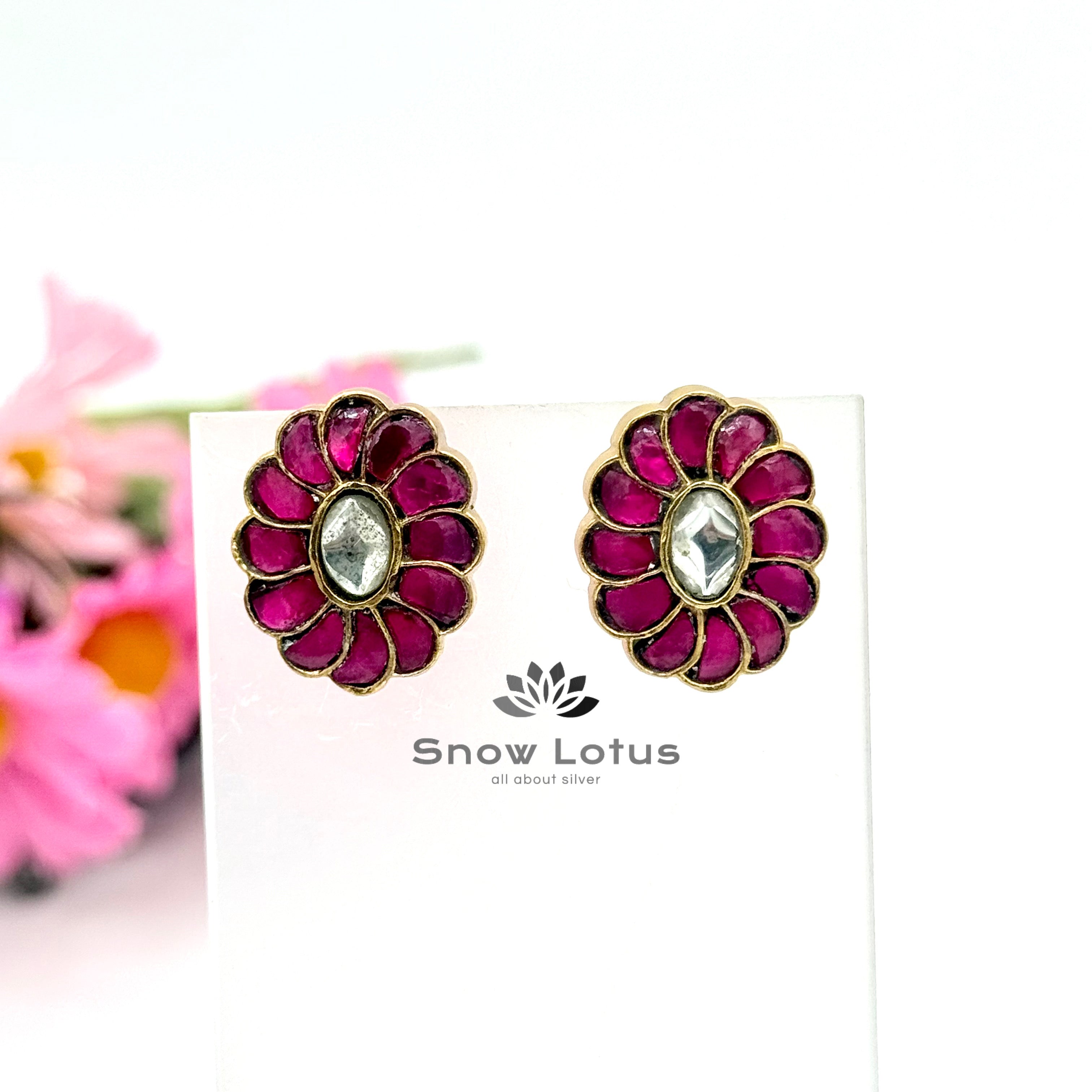 Floral Kundan Studs