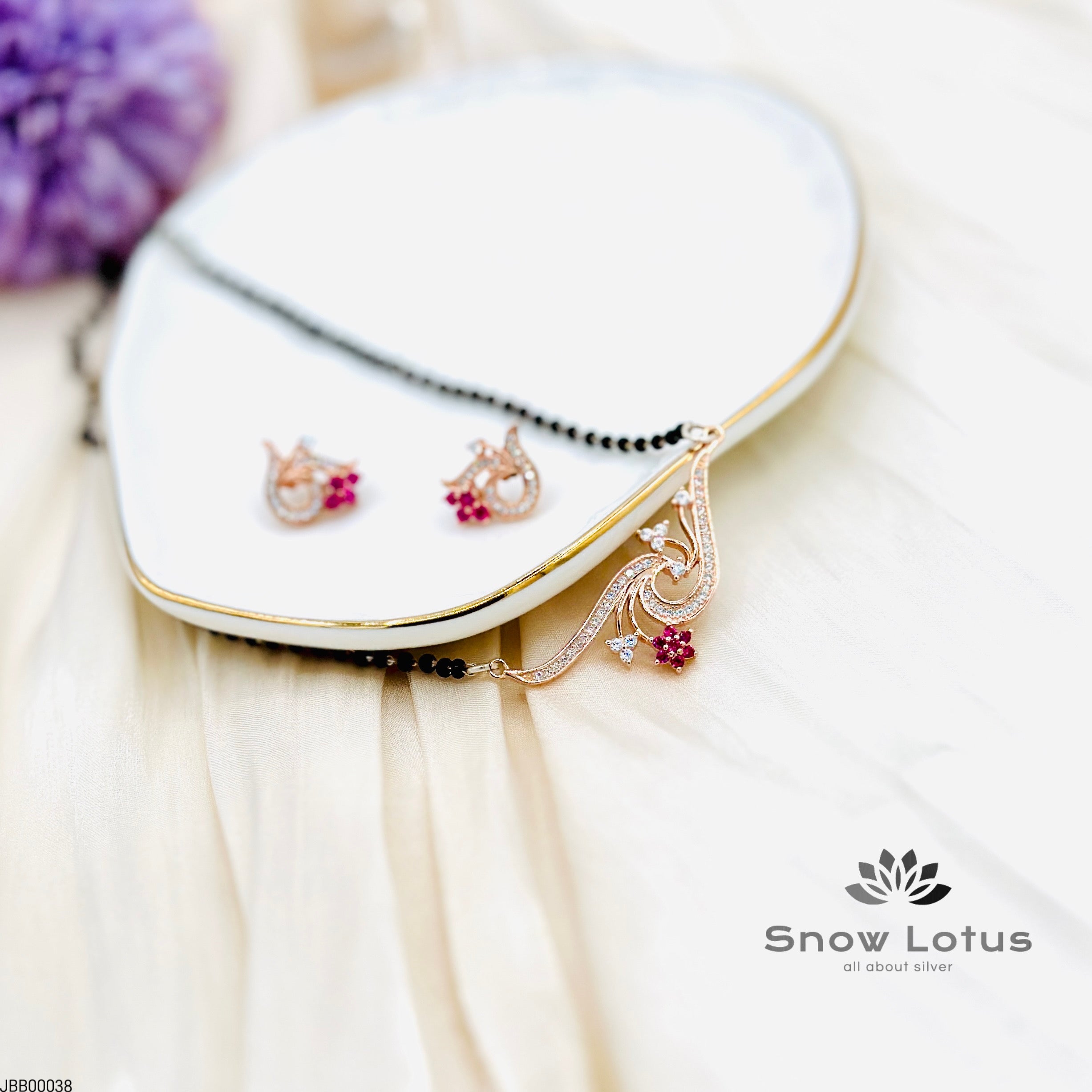 Pretty Pink Mangalsutra with earrings