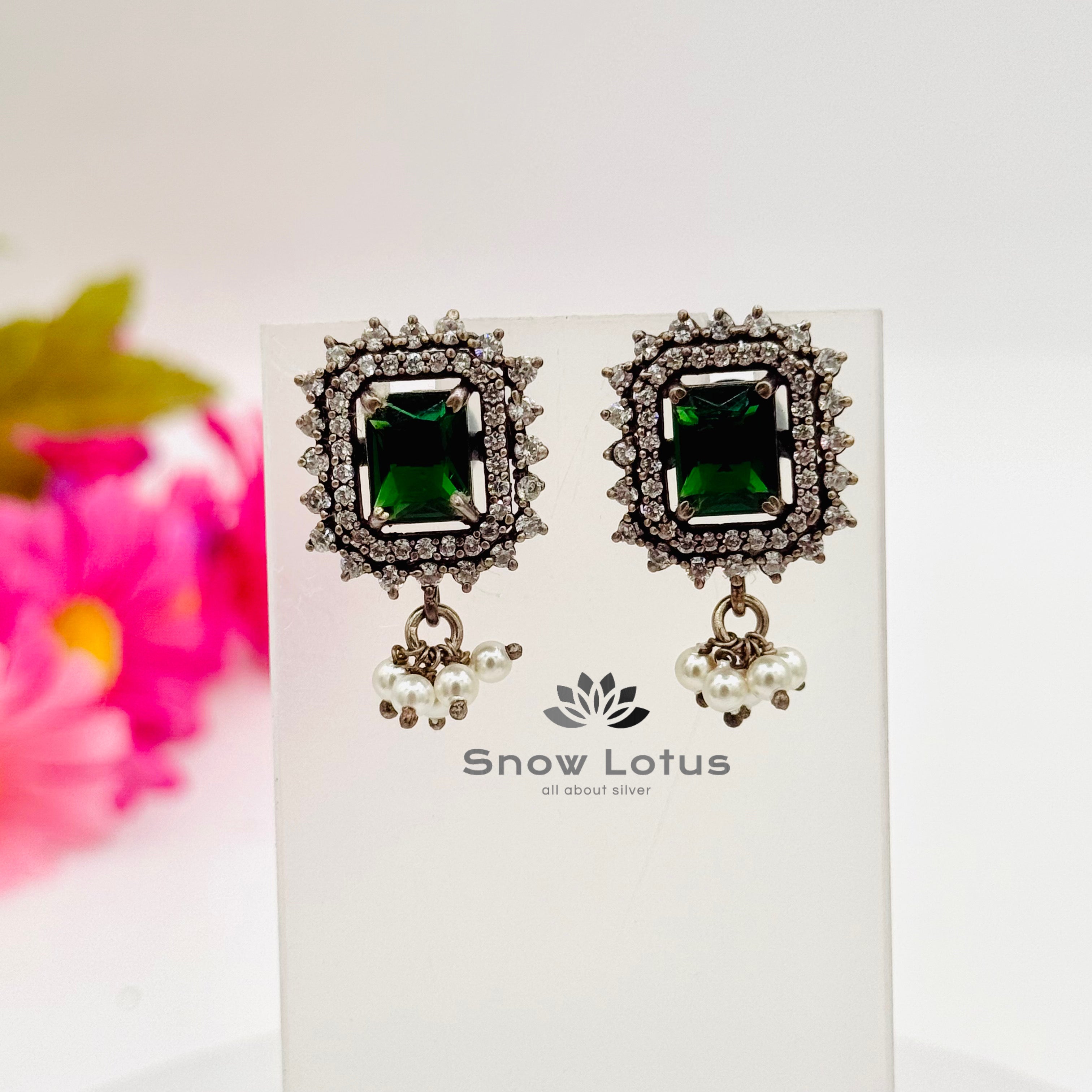 Square CZ Studs