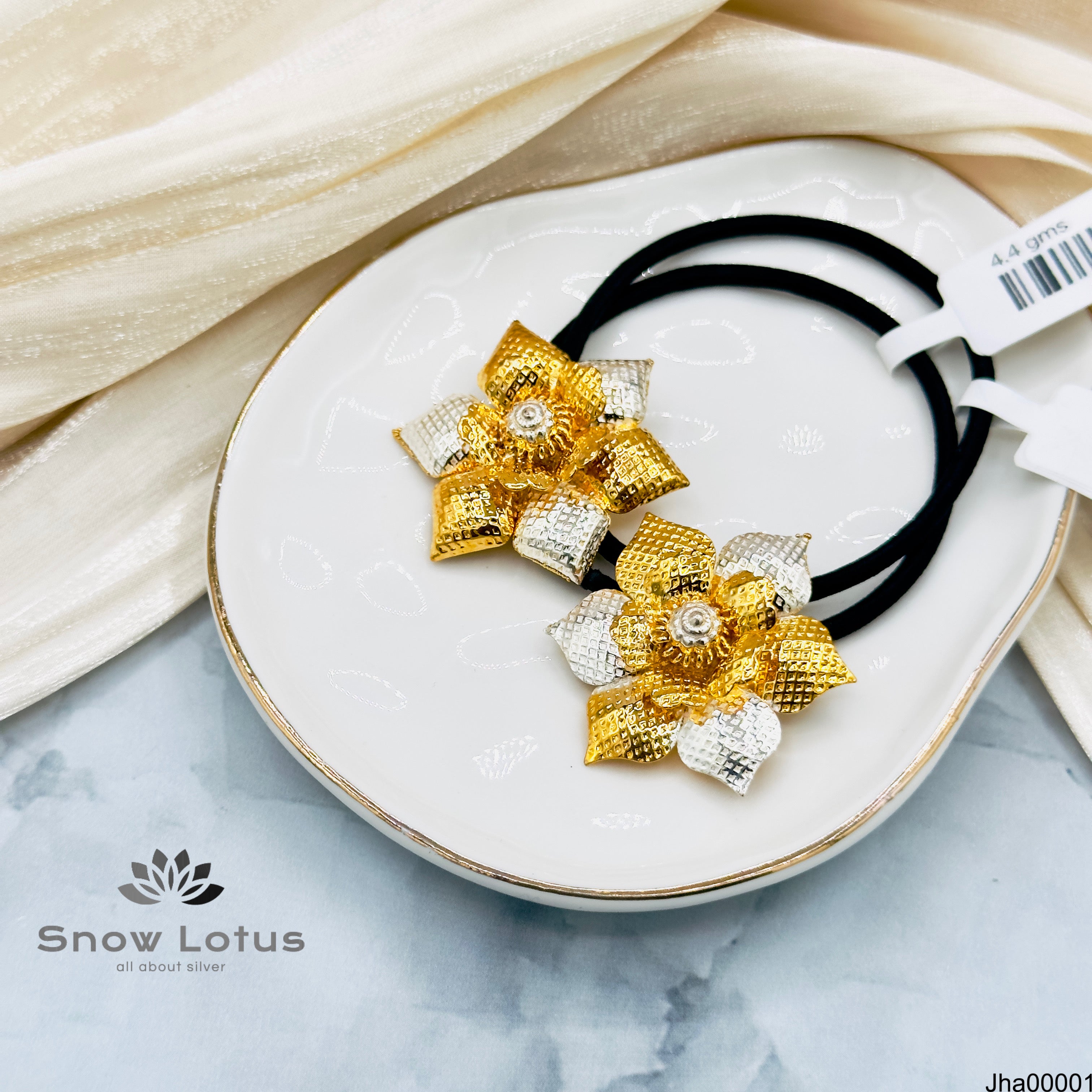 Gold polish flower Hair band