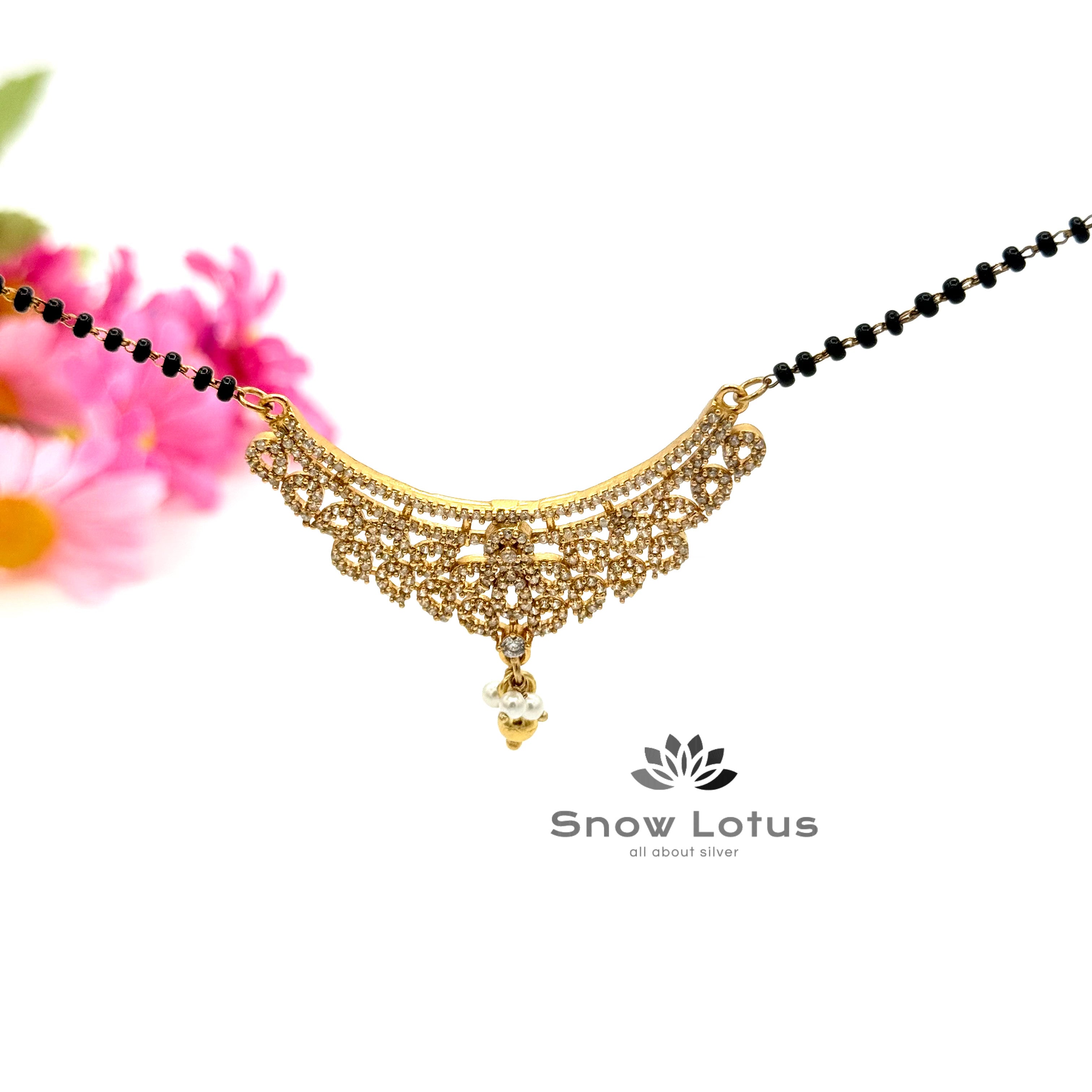 White Leaves Mangalsutra