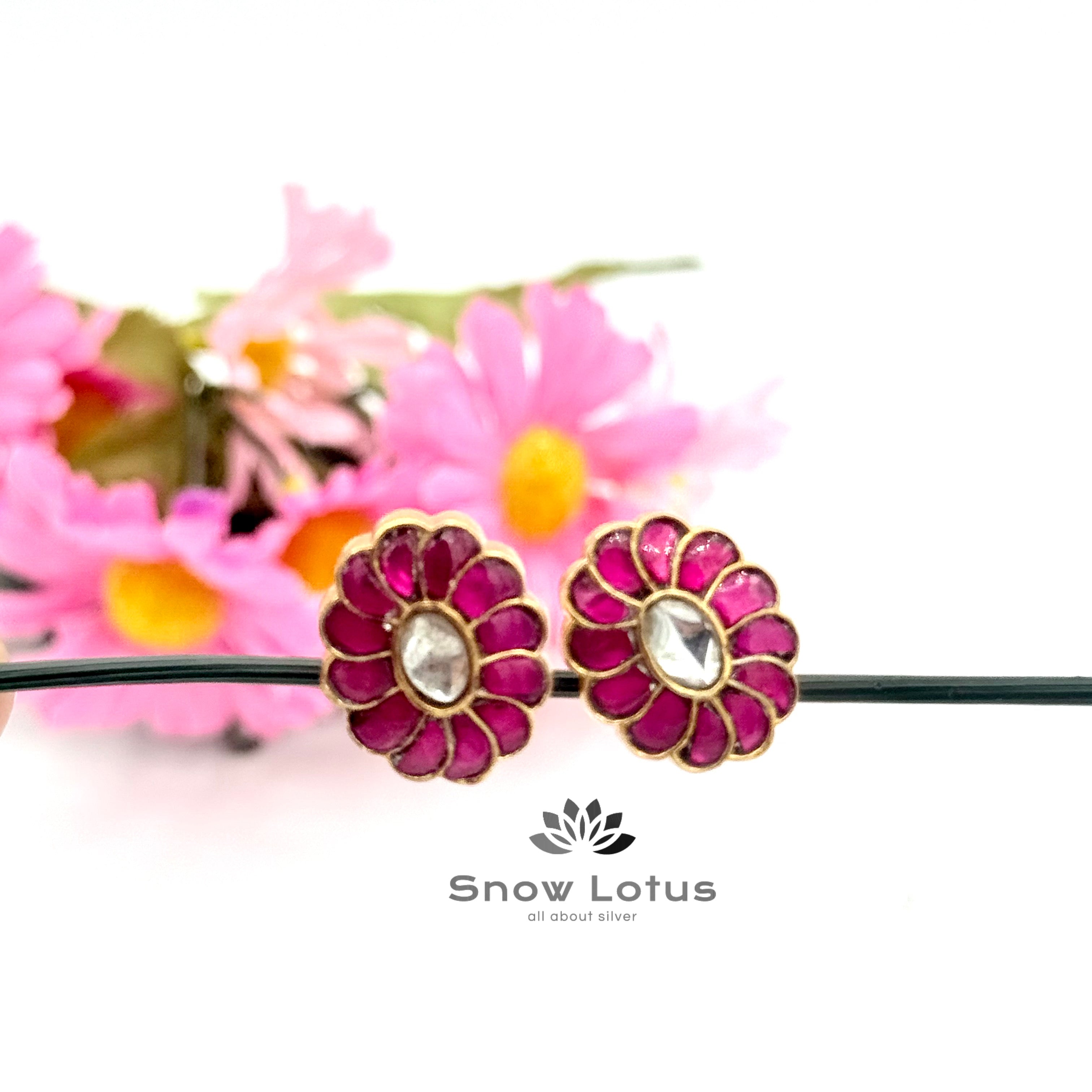 Floral Kundan Studs