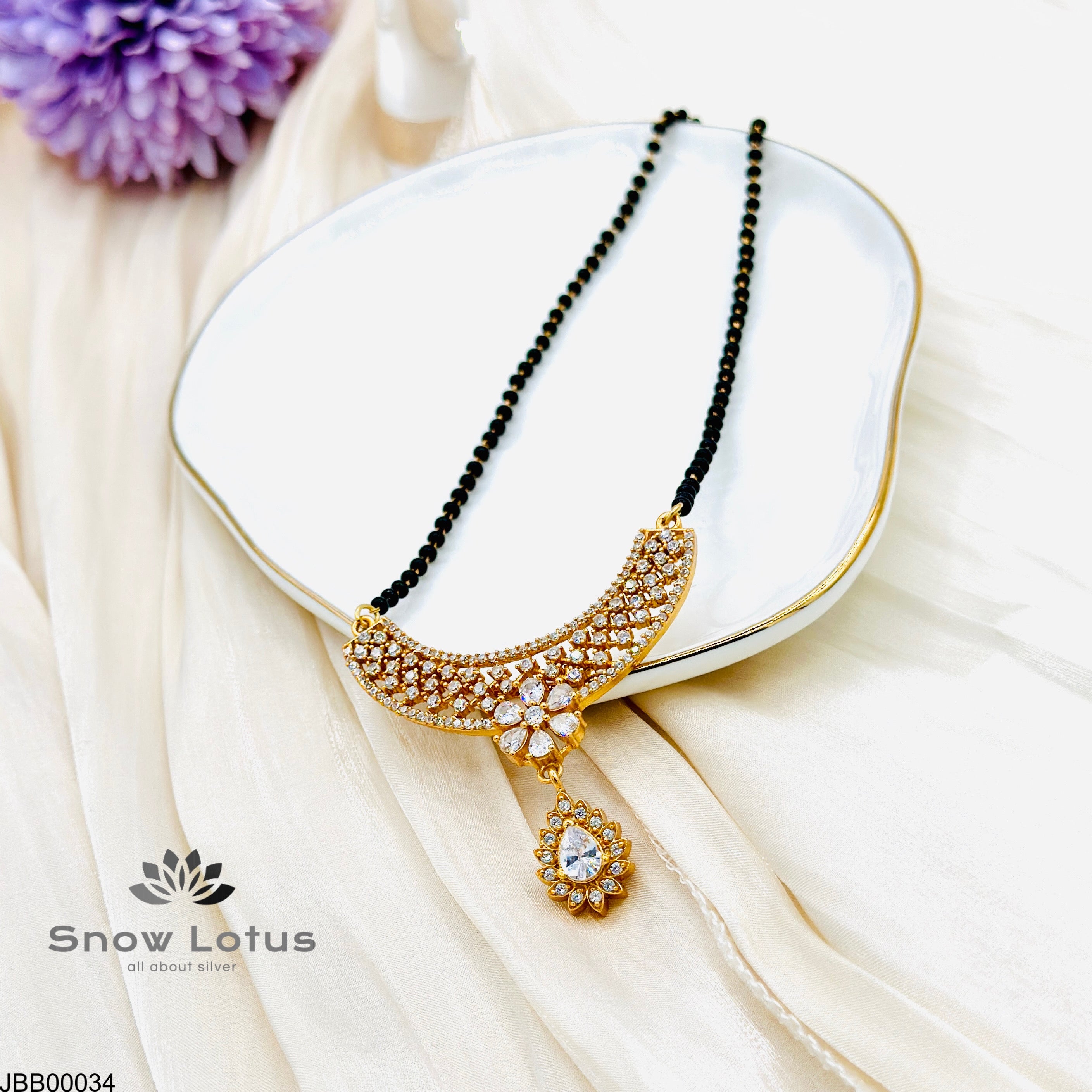 Starry white drop mangalsutra