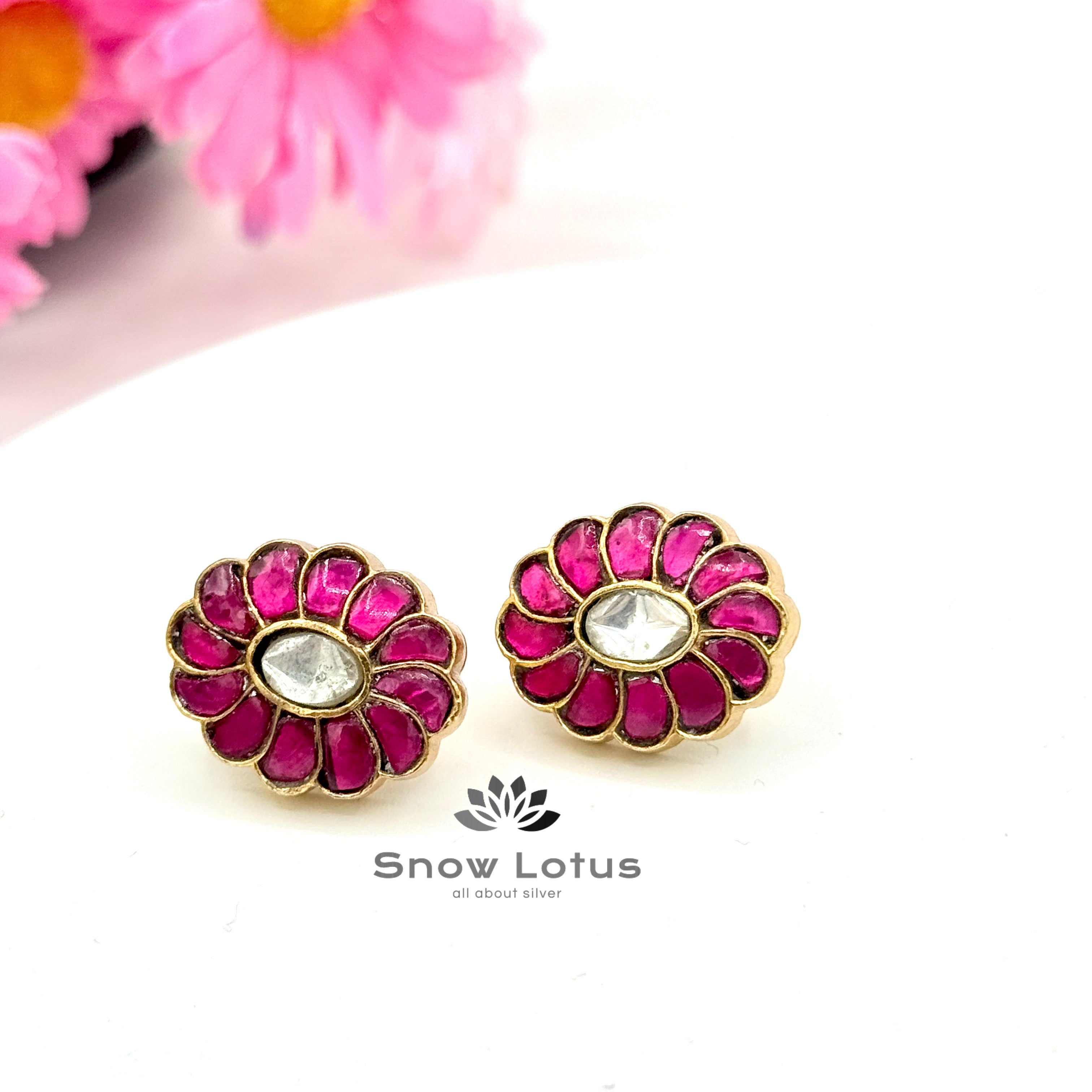 Floral Kundan Studs