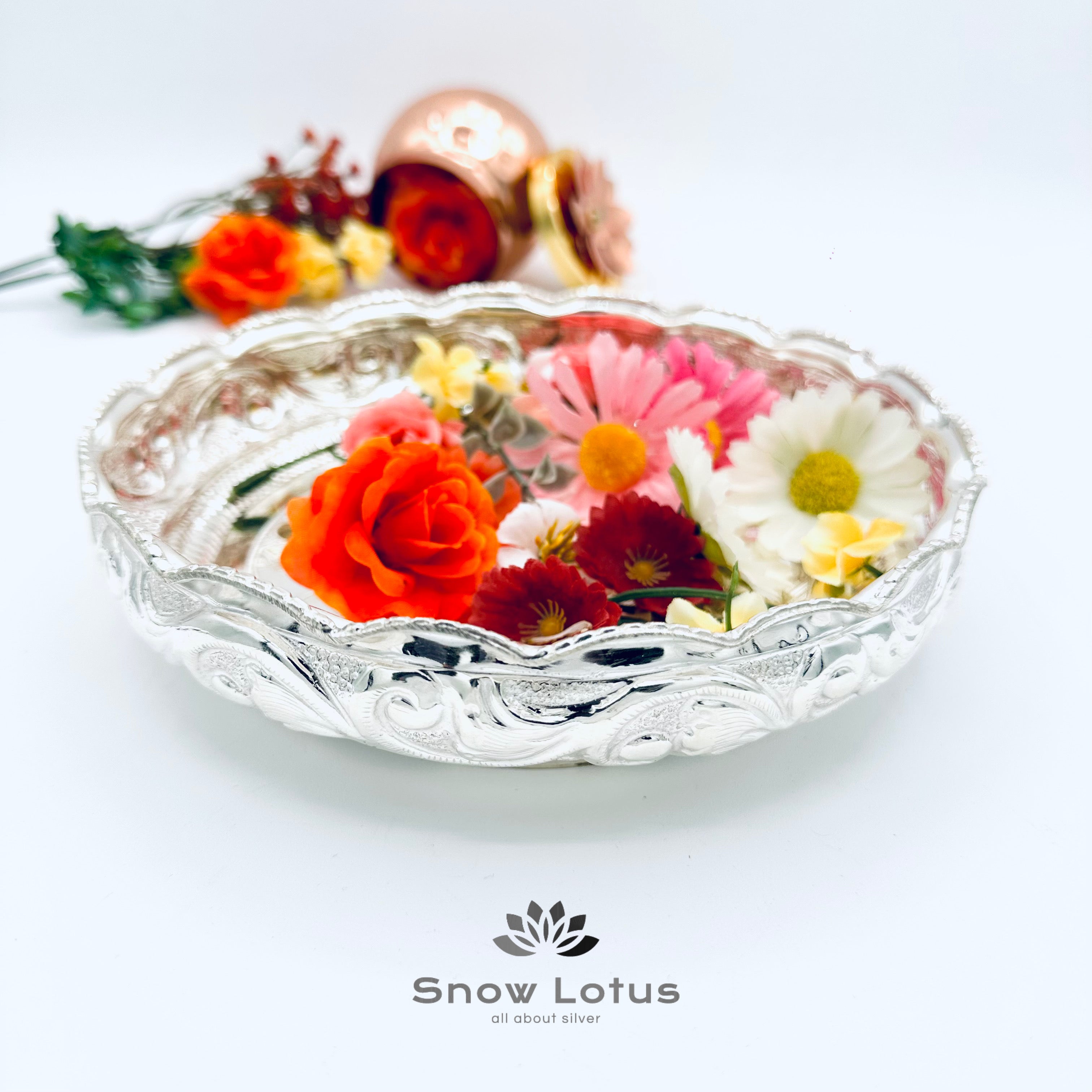 Pooja Plate (Flower Pattern)