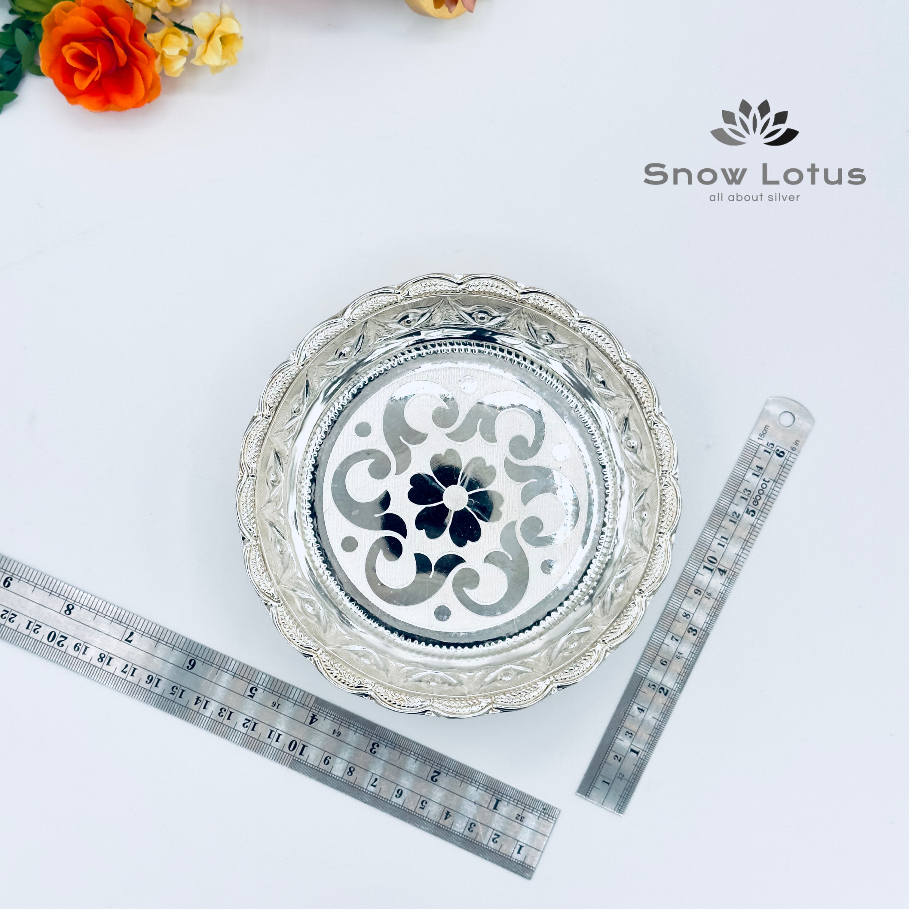 Pooja Plate (Flower Pattern)