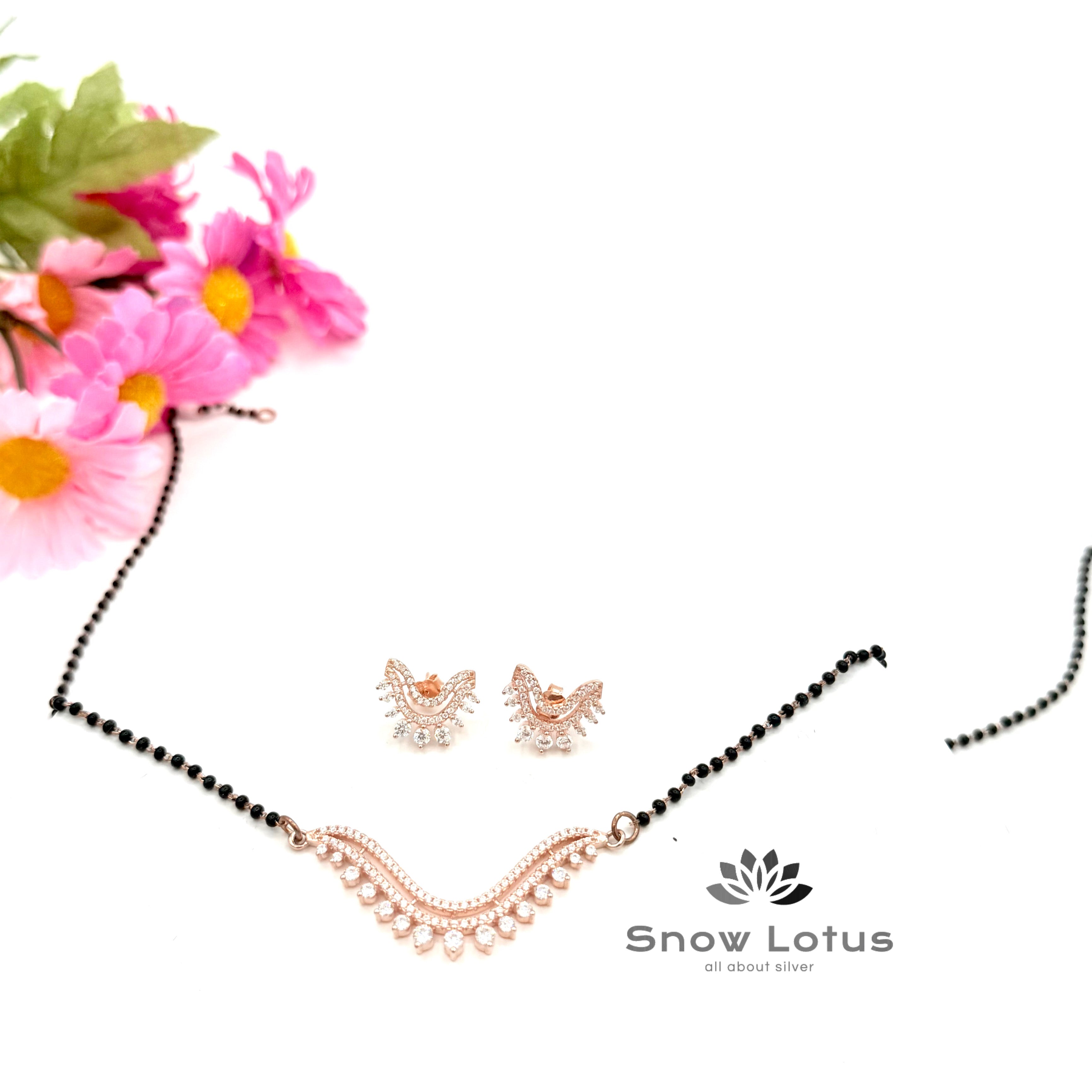 Modish CZ Mangalsutra with earrings