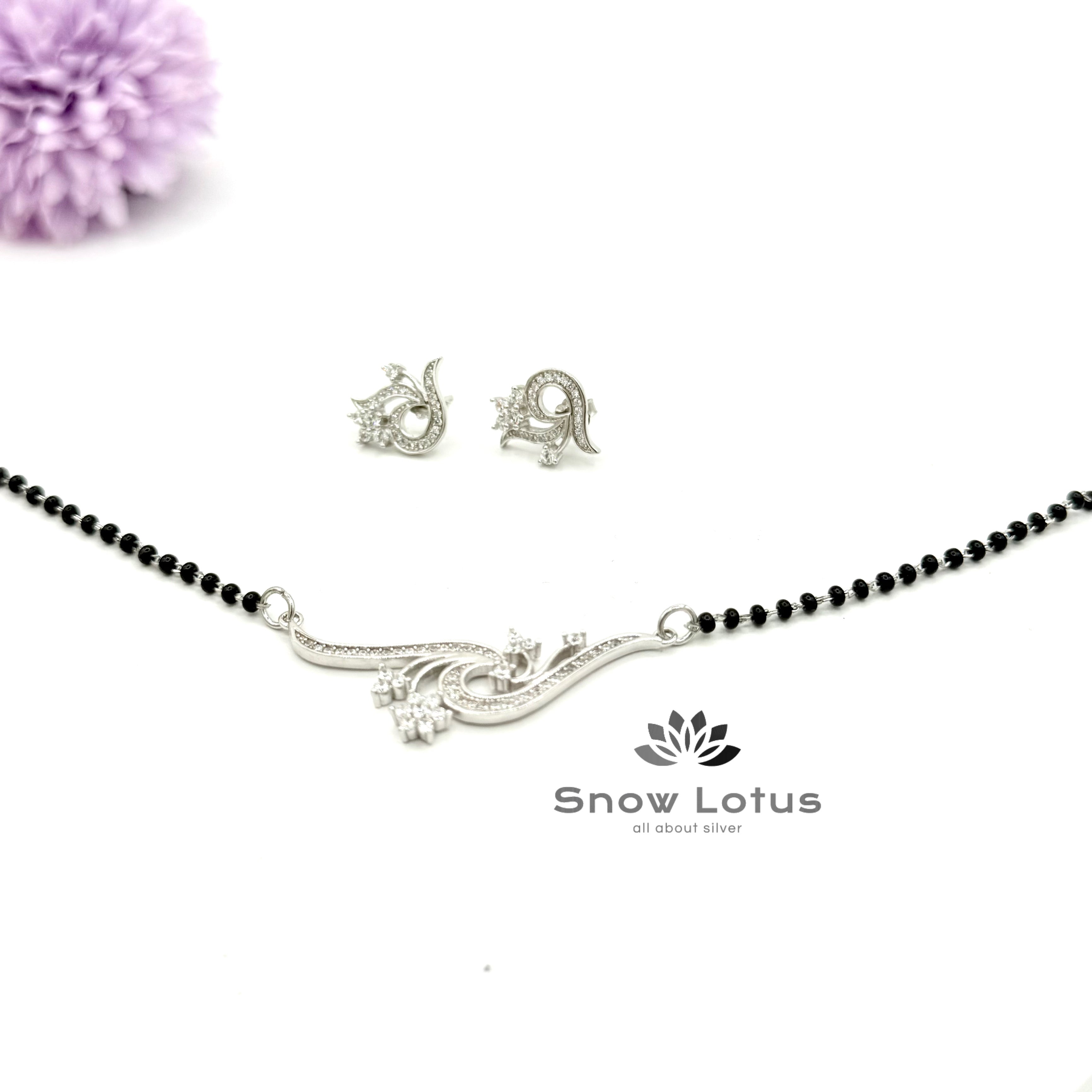 Classy CZ Mangalsutra with earrings