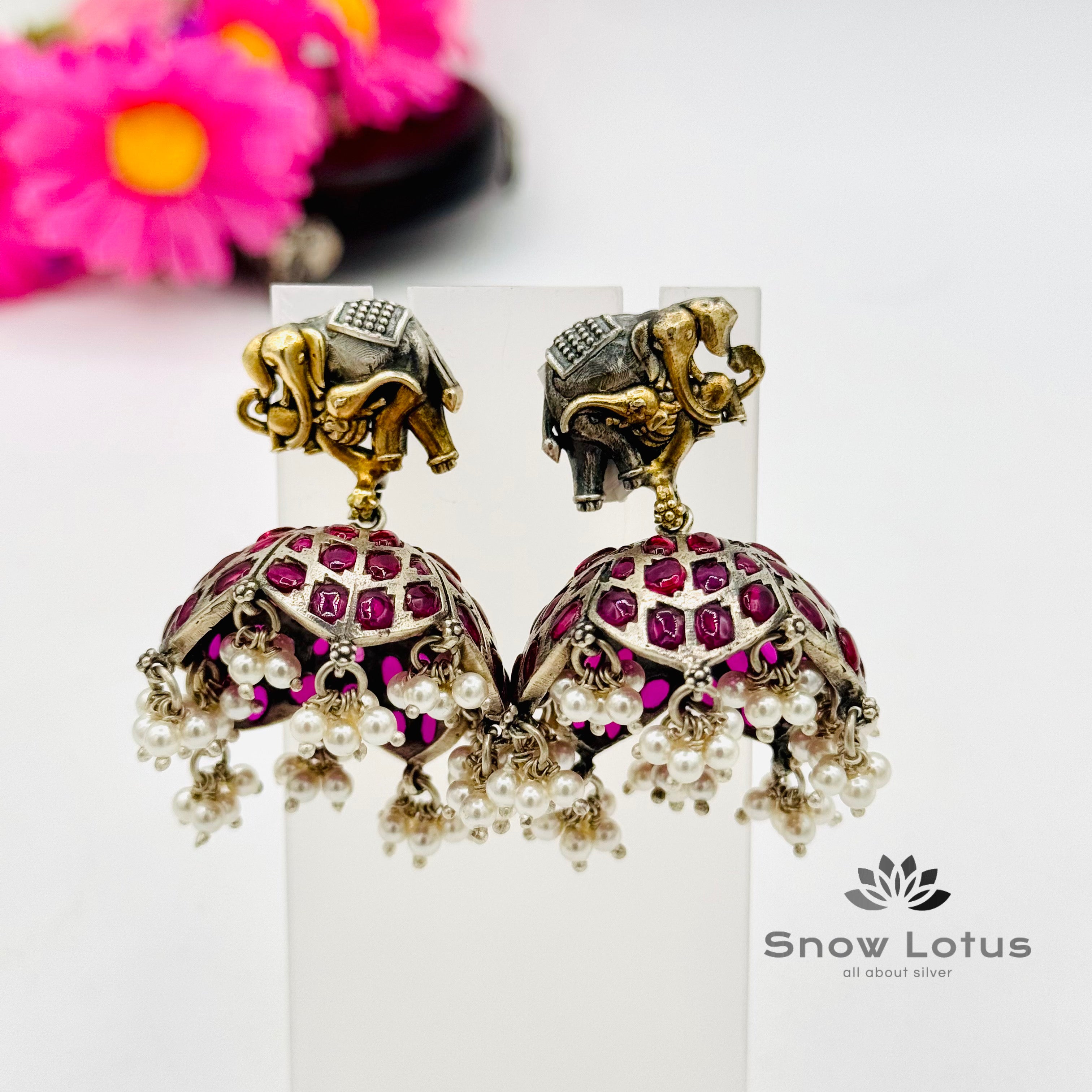 Elephant Dual tone Jhumka