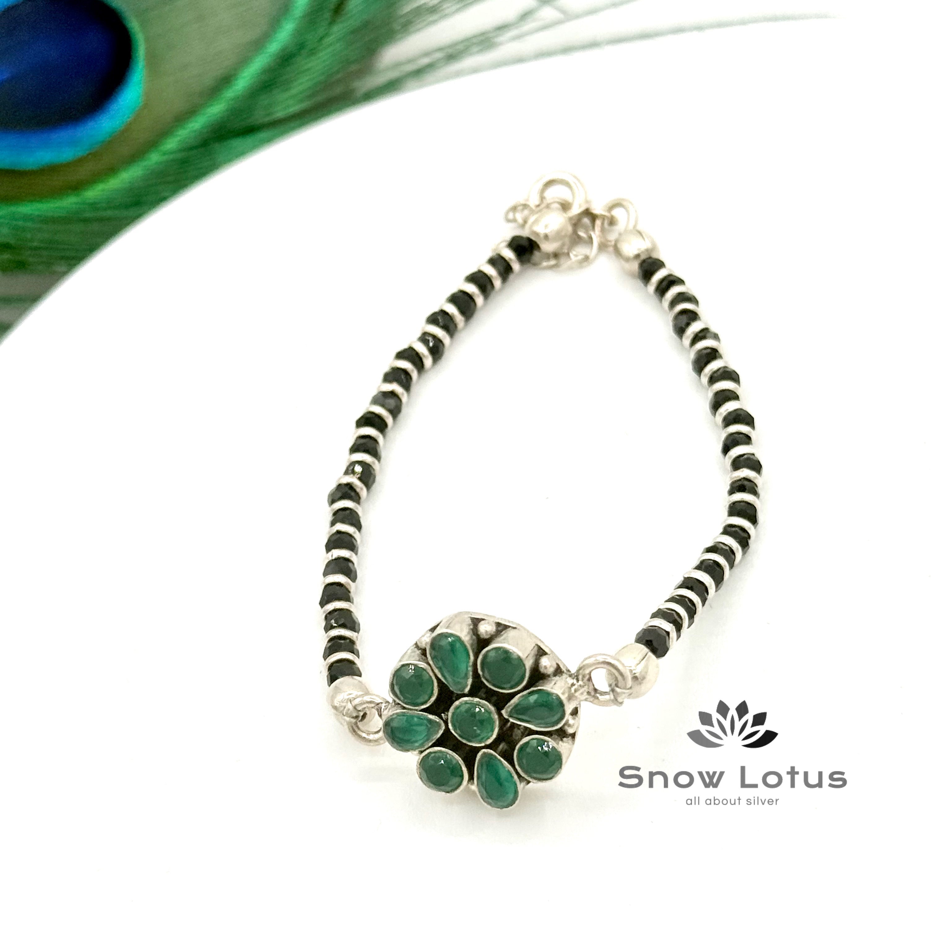 Green Floral Nazariya Anklet