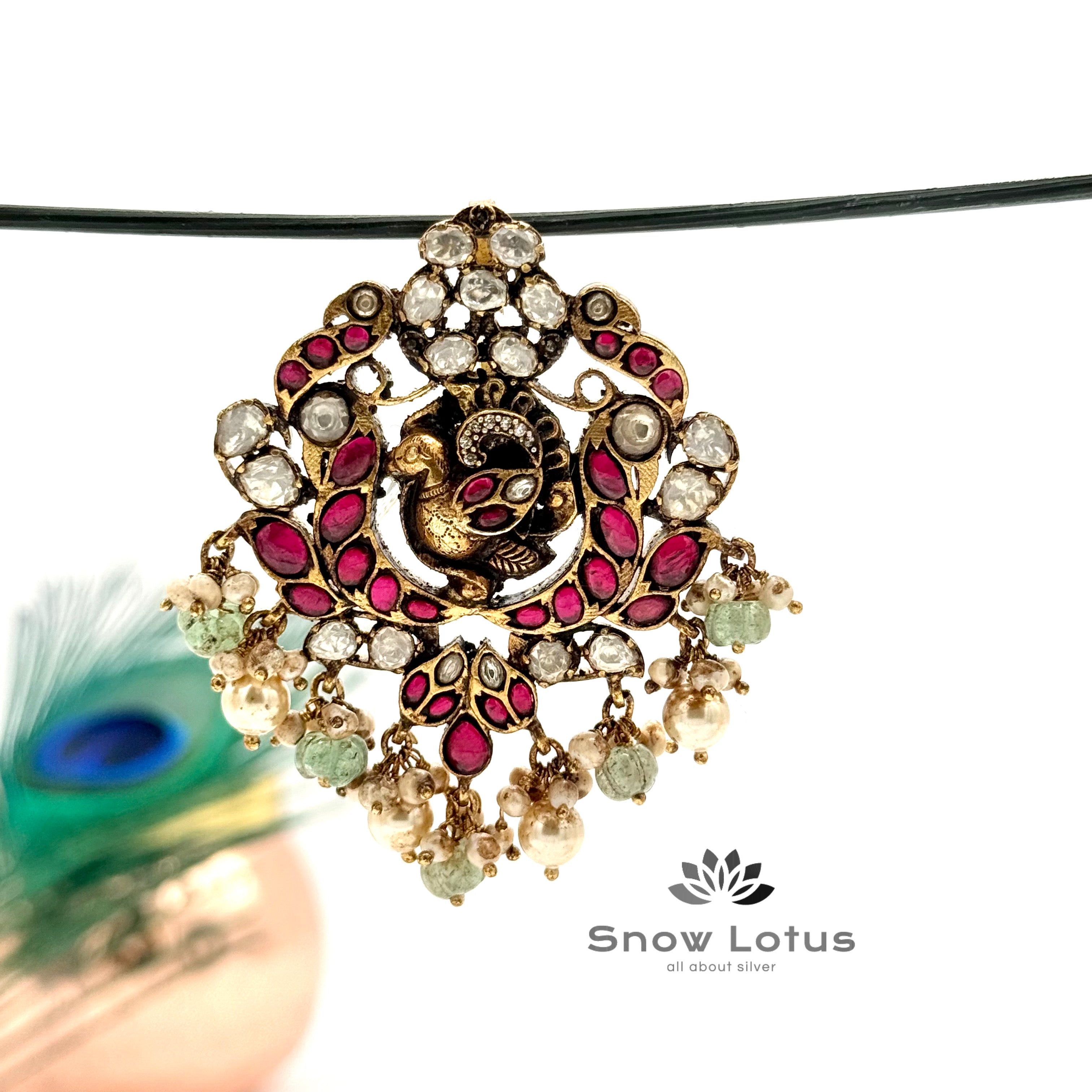 Peacock Kundan Pendent