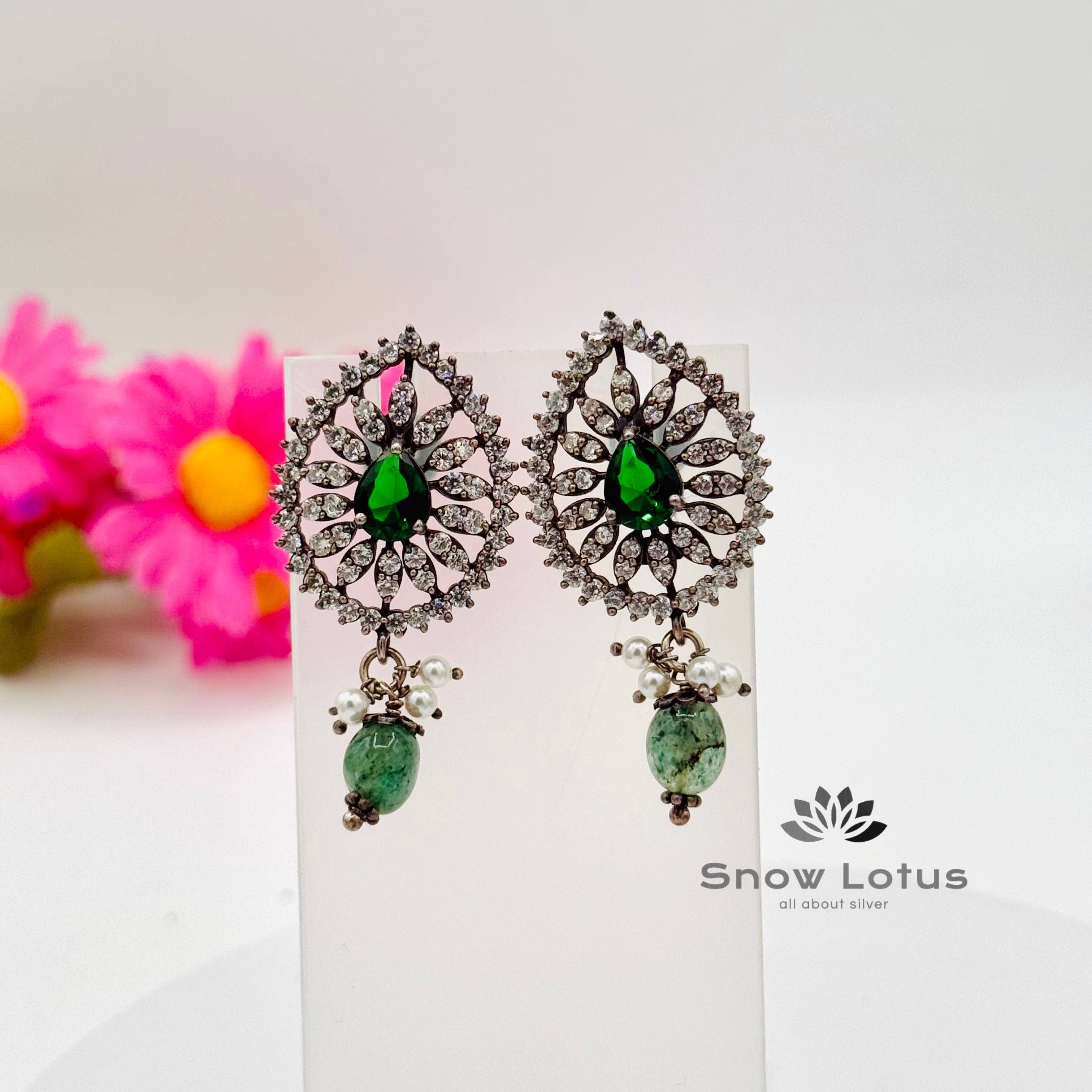 Glossy Green Studs