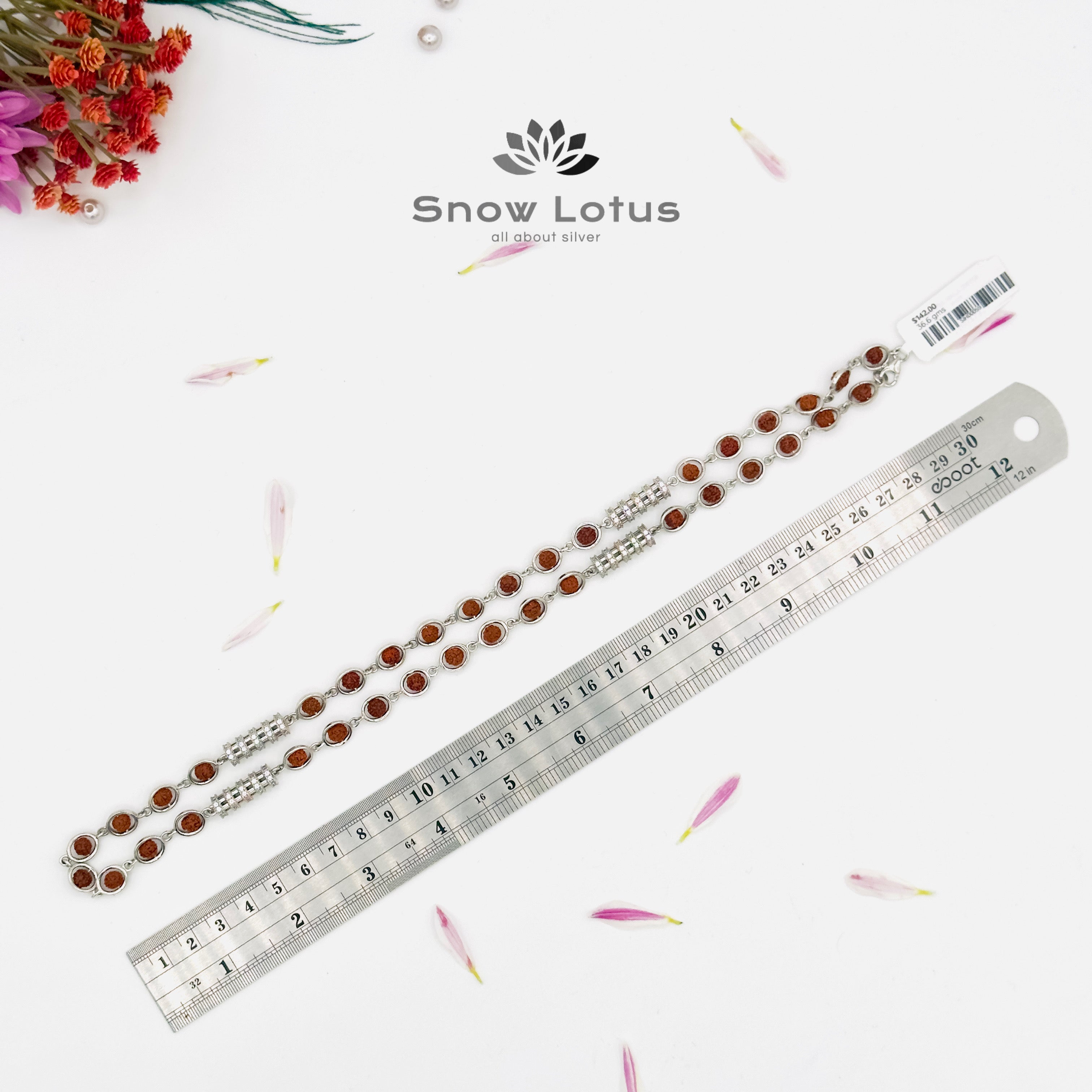 Silver Rudraksha Mala