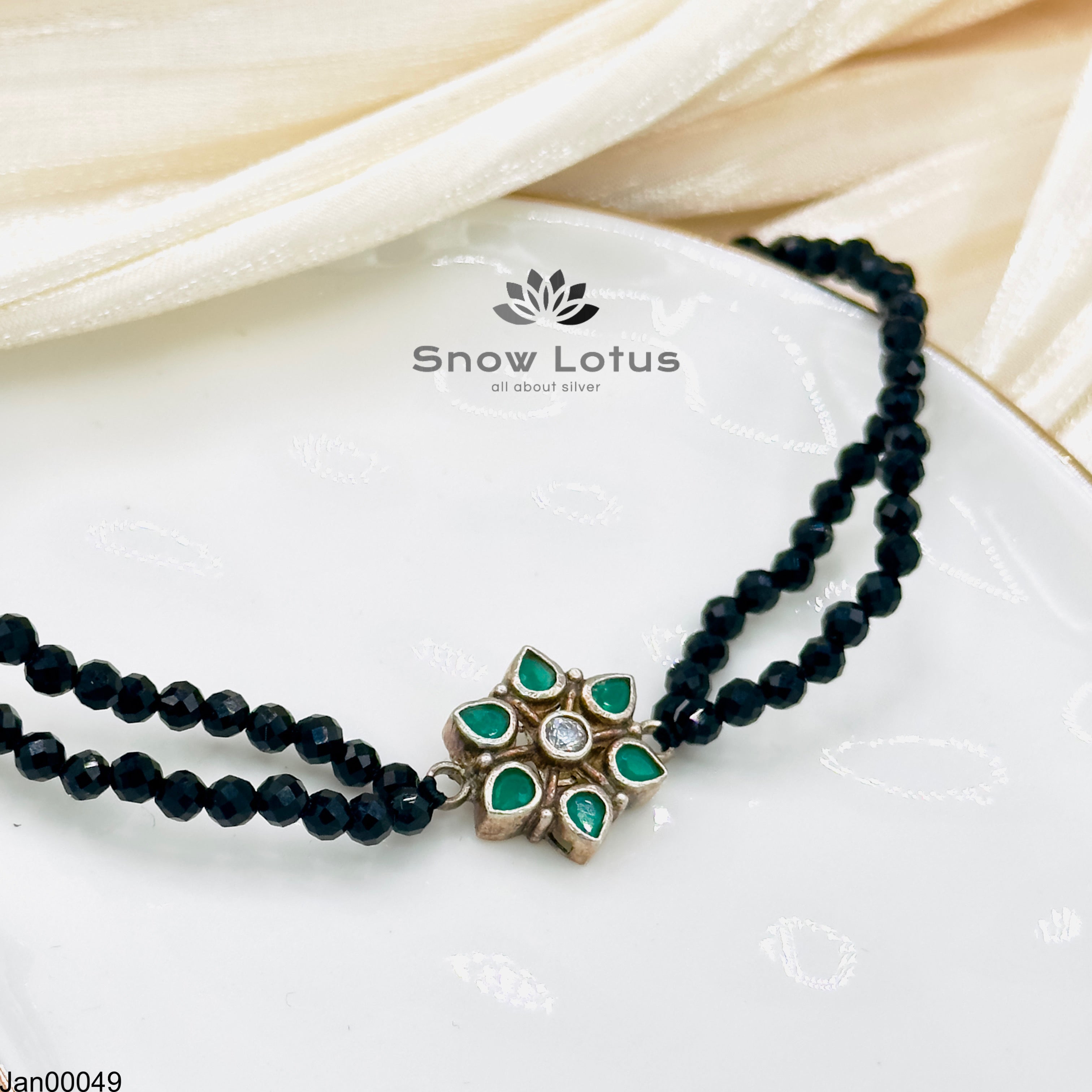 Green Floral Nazariya Anklet