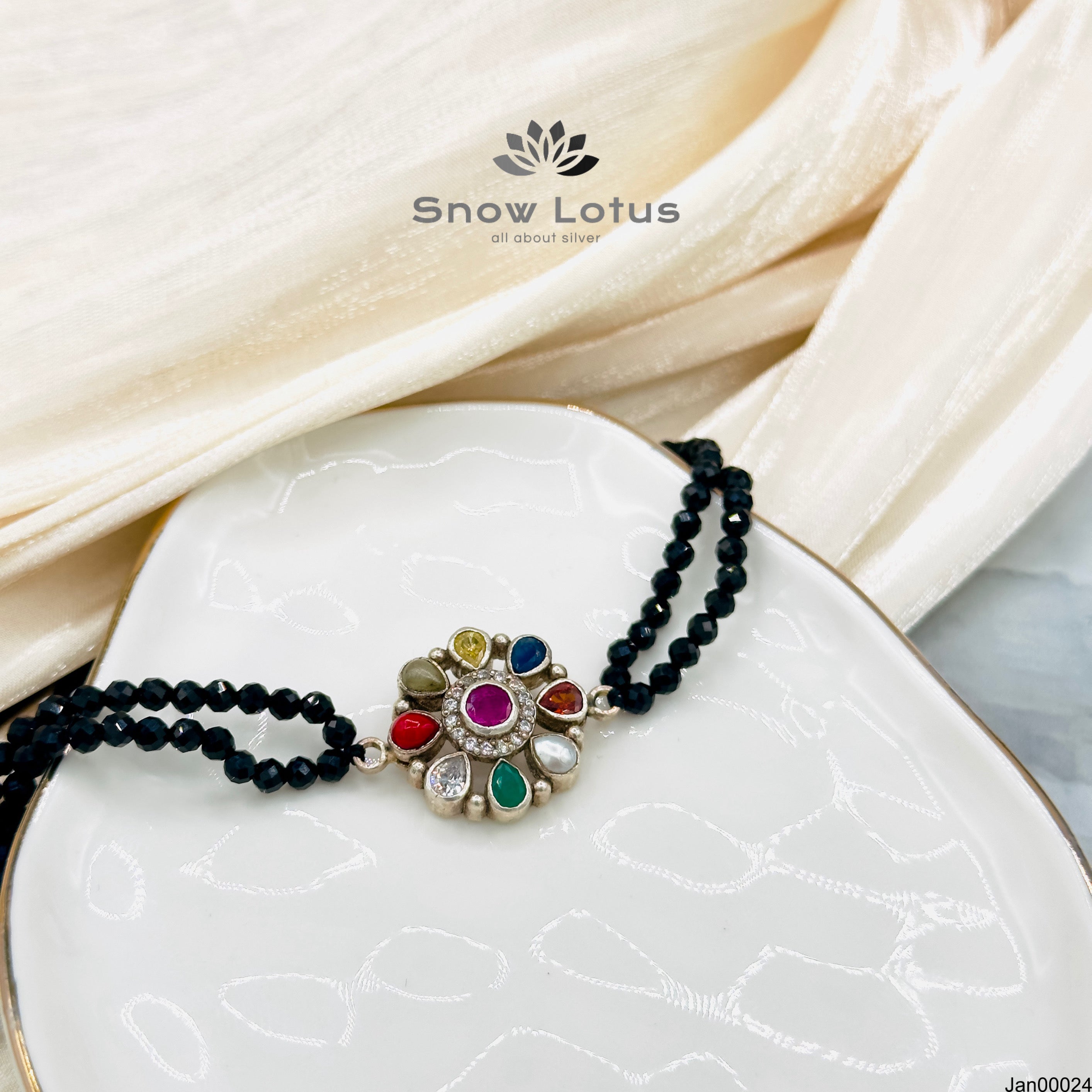 Navarathna Floral Nazariya Anklet