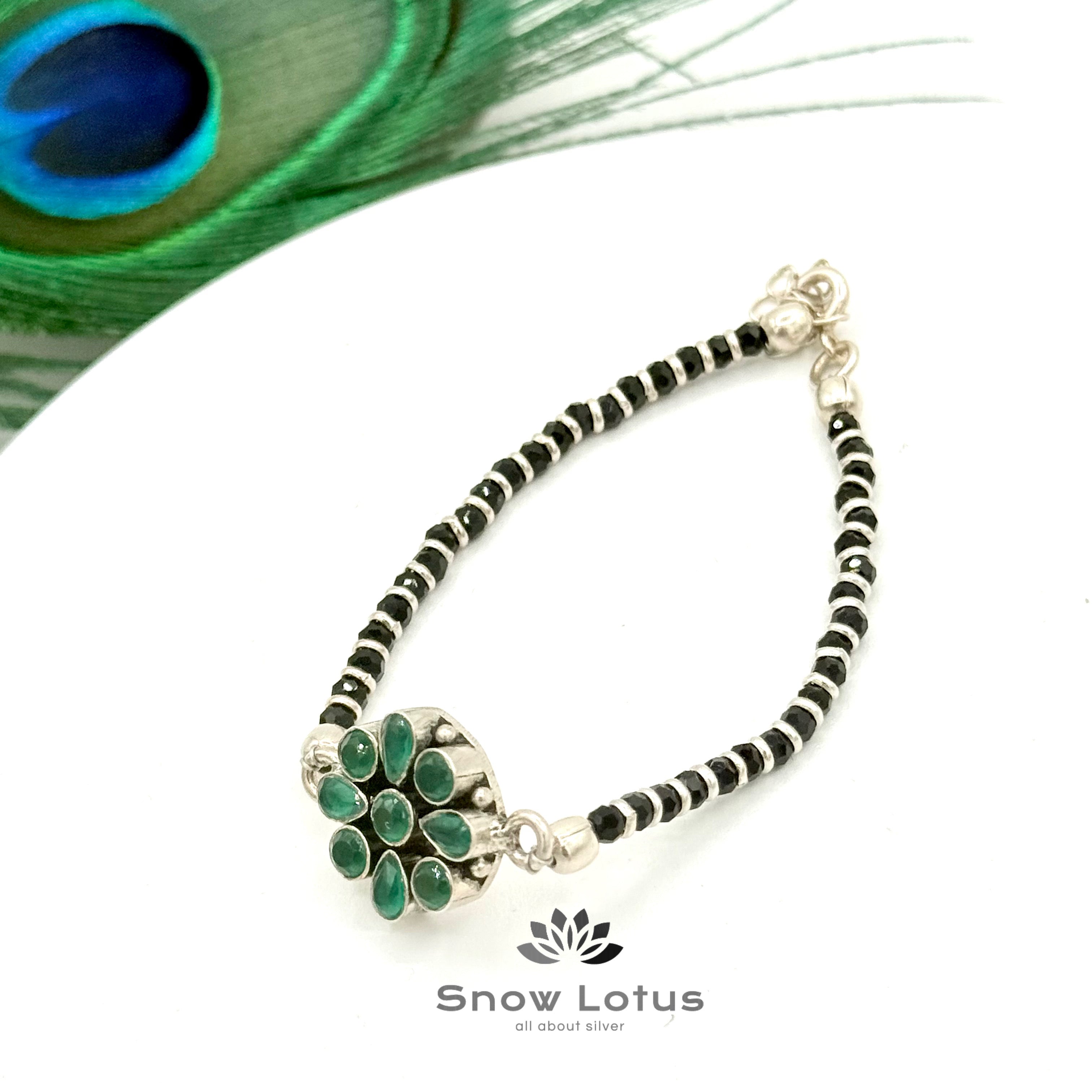 Green Floral Nazariya Anklet